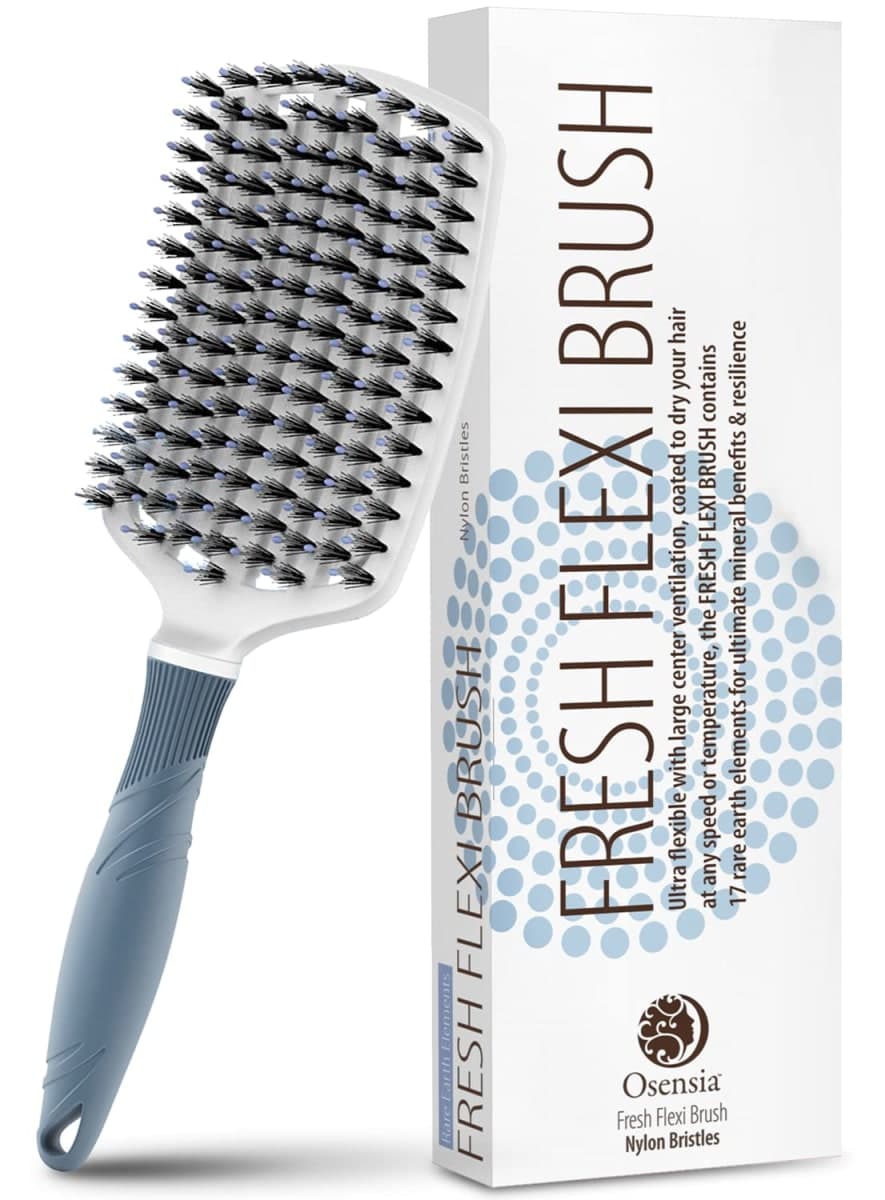 Detangling Brush – Ceramic Paddle Detangler for Curly, Thick and Straight Hair, Vented Drying Brush – Dry and Wet Ionic Hair Brush Quickly Detangles and Smooths by Osensia (Boar Bristle)