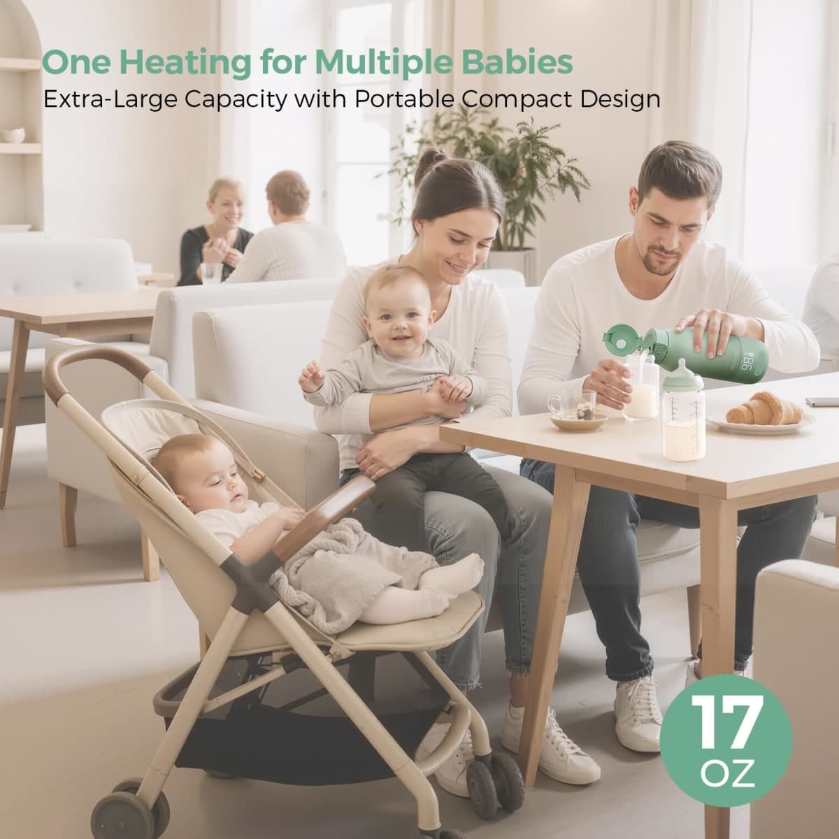 Momcozy Portable Milk Warmer for Travel – Dual Heating Modes for Breast Milk & Water, Portable Bottle Warmer with Fast Heating & Long Battery Life, 17 Ounces Large Capacity to Meet Your All-Day Needs thumbnail 5