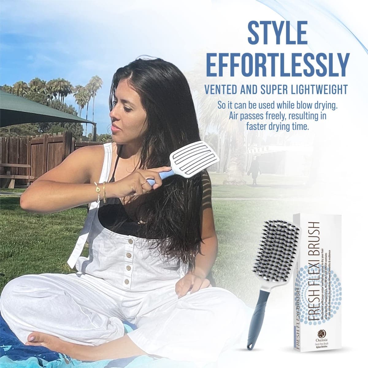 Detangling Brush – Ceramic Paddle Detangler for Curly, Thick and Straight Hair, Vented Drying Brush – Dry and Wet Ionic Hair Brush Quickly Detangles and Smooths by Osensia (Boar Bristle) thumbnail 3