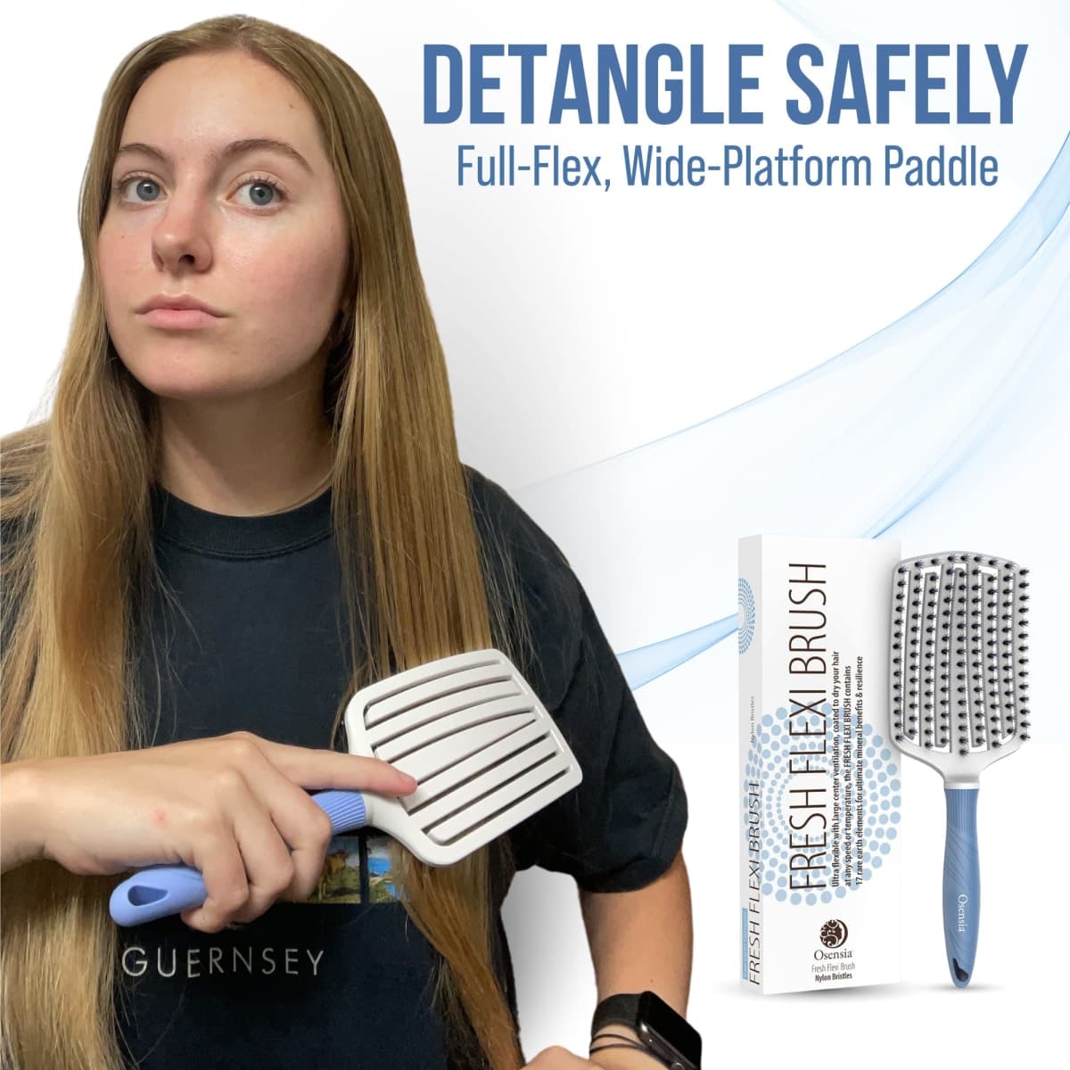 Detangling Brush – Ceramic Paddle Detangler for Curly, Thick and Straight Hair, Vented Drying Brush – Dry and Wet Ionic Hair Brush Quickly Detangles and Smooths by Osensia (Boar Bristle) thumbnail 4