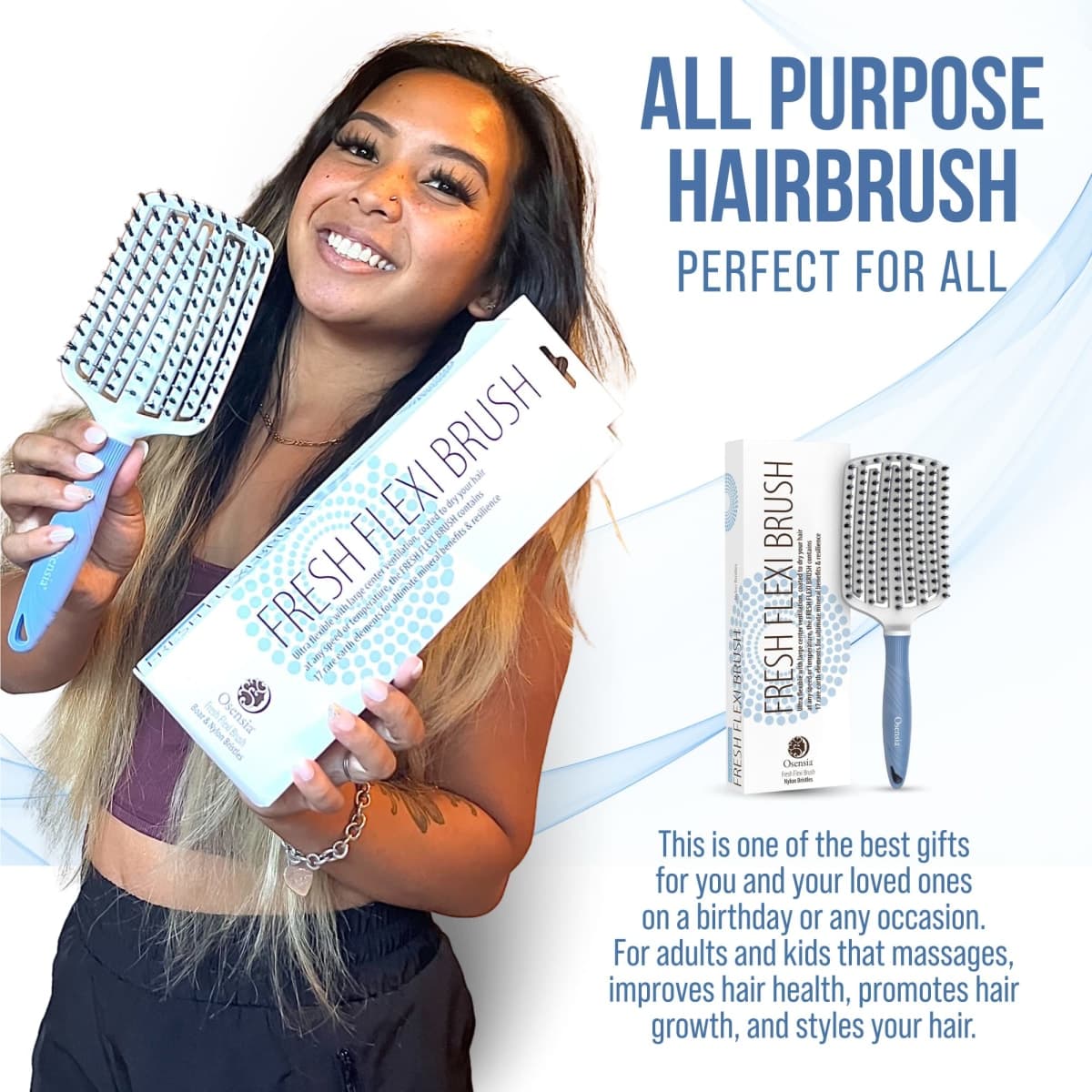Detangling Brush – Ceramic Paddle Detangler for Curly, Thick and Straight Hair, Vented Drying Brush – Dry and Wet Ionic Hair Brush Quickly Detangles and Smooths by Osensia (Boar Bristle) thumbnail 5