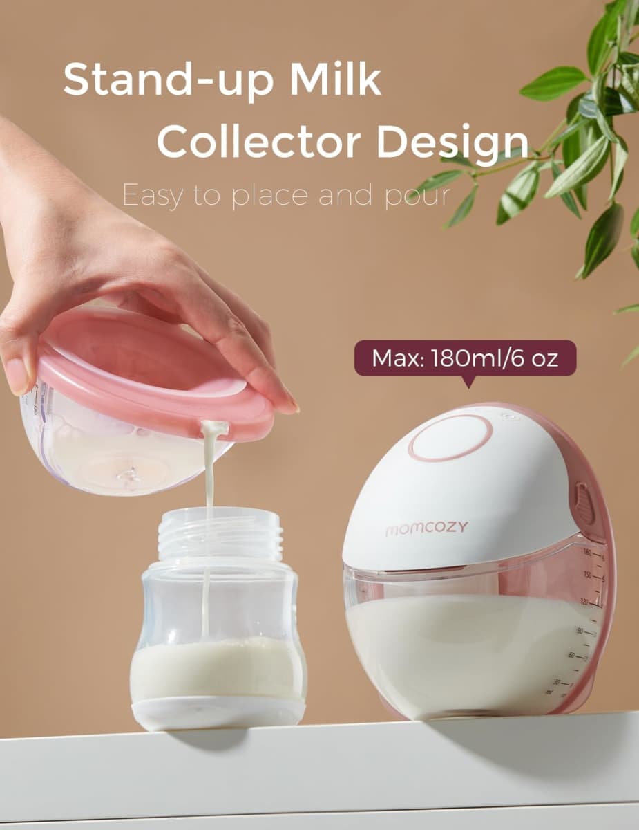Momcozy Breast Pump Hands Free Mobile Style | M6, Wearable Breastfeeding Electric Breast Pump Ideal Rhythm More Milk, DoubleFit Flange More Fit & Discreet with 3 Modes 9 Levels, 24mm - 2 Pack Cozy Red thumbnail 5