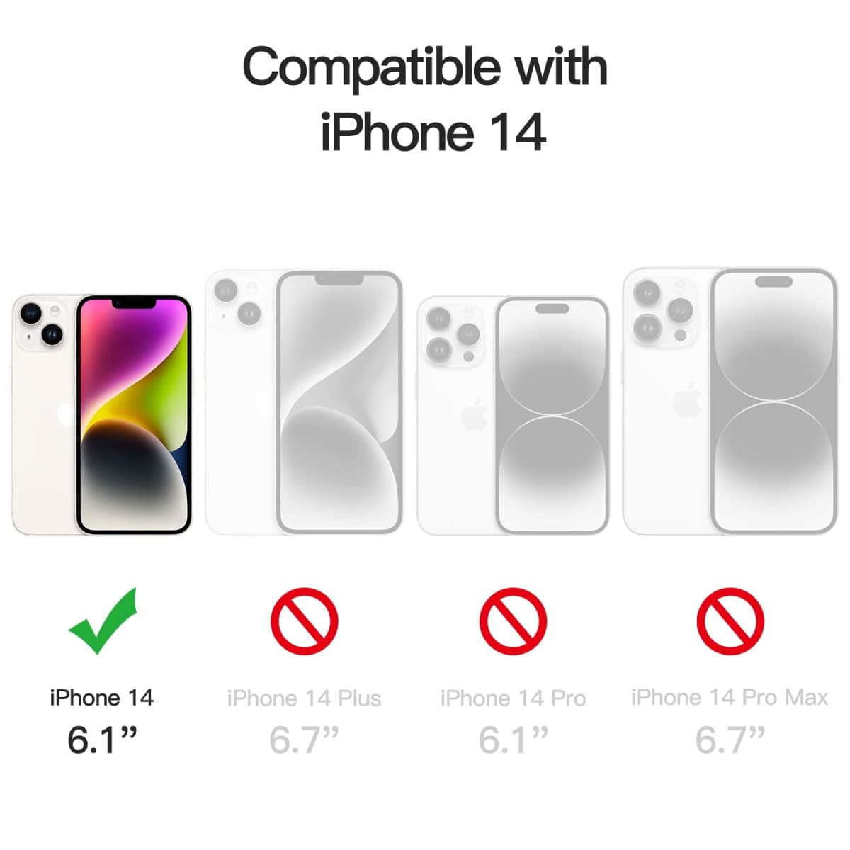 JETech Case for iPhone 14 6.1-Inch, Non-Yellowing Shockproof Phone Bumper Cover, Anti-Scratch Clear Back (Black) thumbnail 2