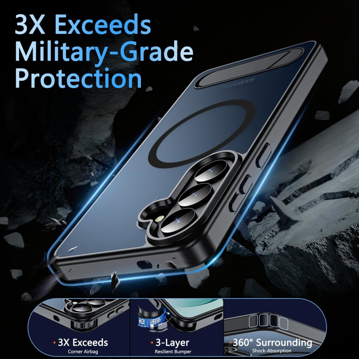 Fin2feel s26 Plus Phone case with Stand Black thumbnail 3