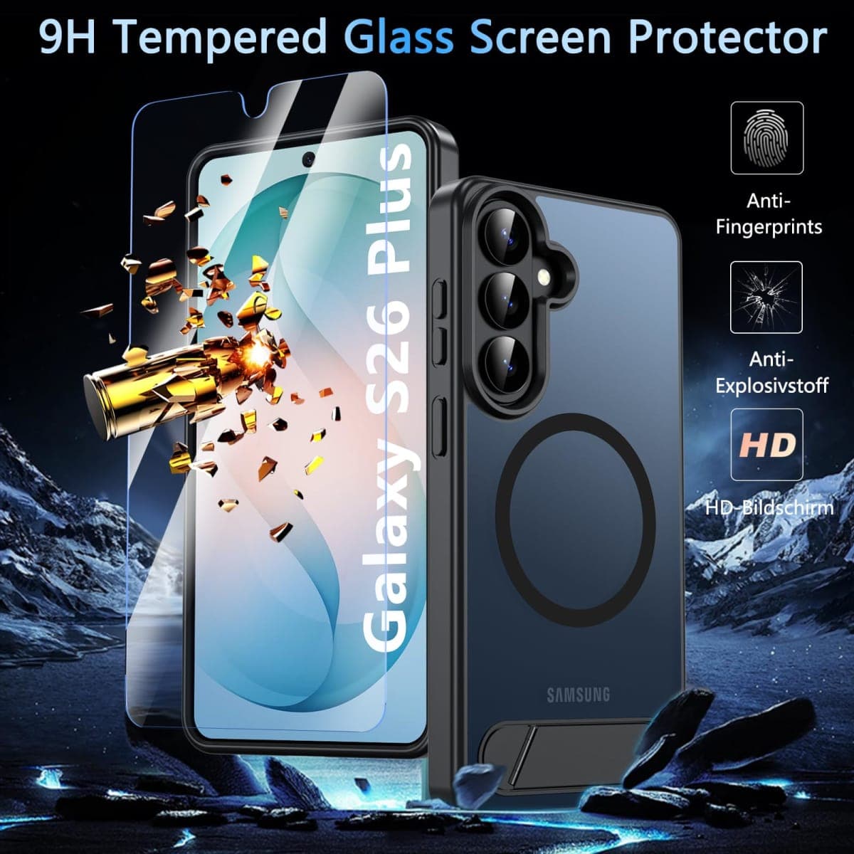 Fin2feel s26 Plus Phone case with Stand Black thumbnail 4