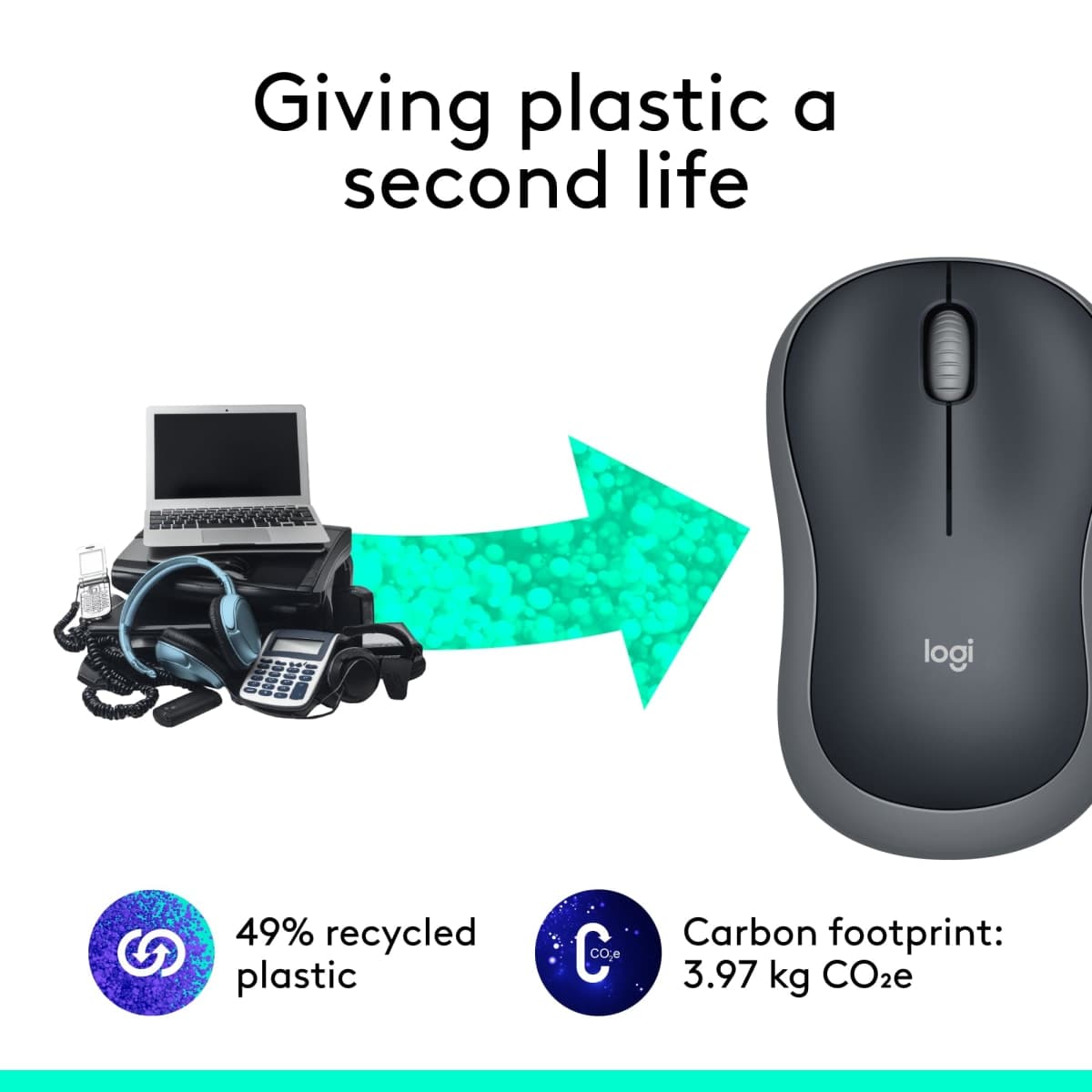 Logitech M185 Wireless Mouse, 2.4GHz with USB Mini Receiver, 12-Month Battery Life, 1000 DPI Optical Tracking, Ambidextrous, Compatible with PC, Mac, Laptop - Swift Grey thumbnail 4