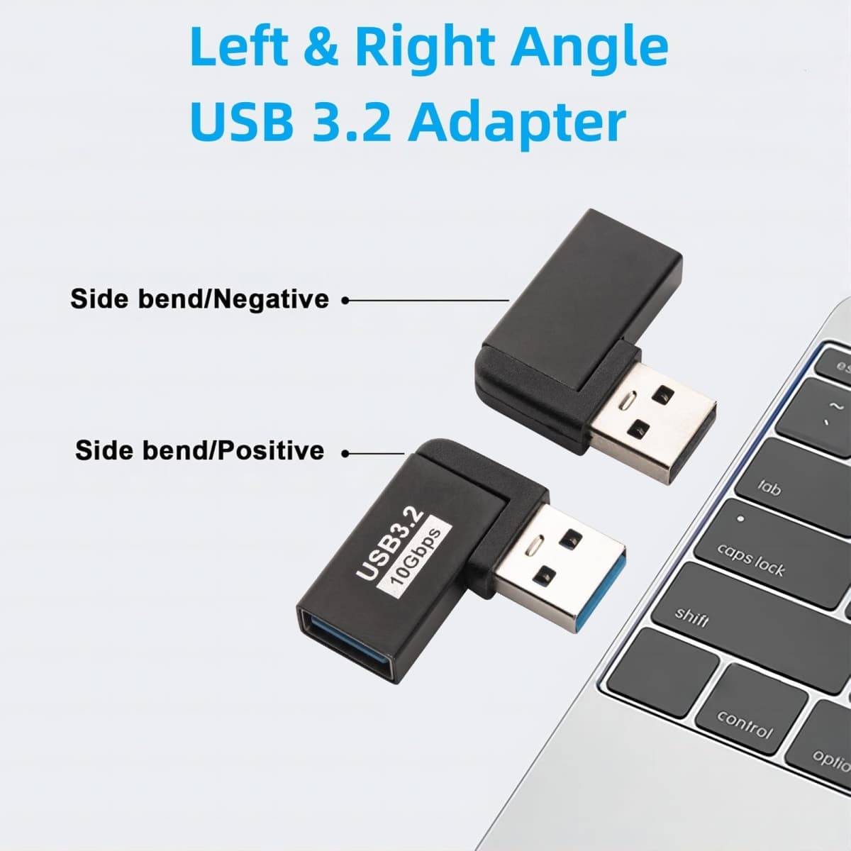 Leehitech 90 Degree Left Right Angle USB-A Male to Female Adapter, USB 3.0 Extender Connector, USB Extension Adapter 2 Pcs thumbnail 2