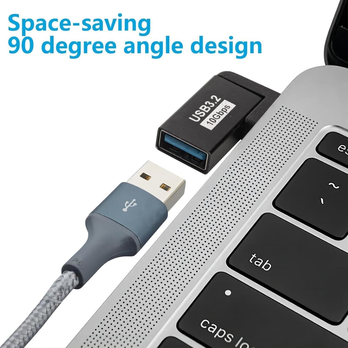 Leehitech 90 Degree Left Right Angle USB-A Male to Female Adapter, USB 3.0 Extender Connector, USB Extension Adapter 2 Pcs thumbnail 4
