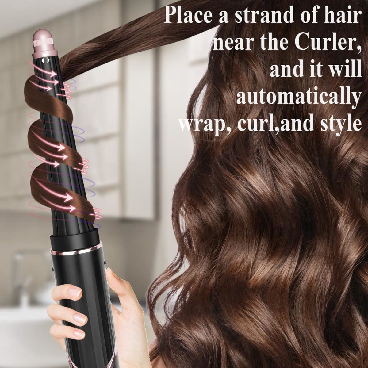 Luresta Long Curling Iron Conical Barrels Attachment for Shark FlexStyle Accessories, 0.78-1.4Inch Auto-Wrap Curlers for Thin Lighter Hair to Defined Curls or Voluminous Bouncy Waves thumbnail 3