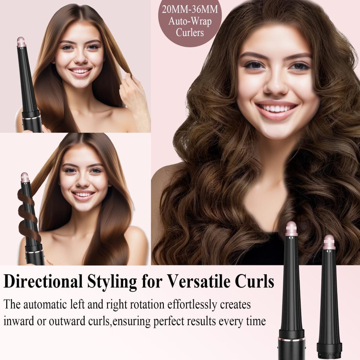 Luresta Long Curling Iron Conical Barrels Attachment for Shark FlexStyle Accessories, 0.78-1.4Inch Auto-Wrap Curlers for Thin Lighter Hair to Defined Curls or Voluminous Bouncy Waves thumbnail 5