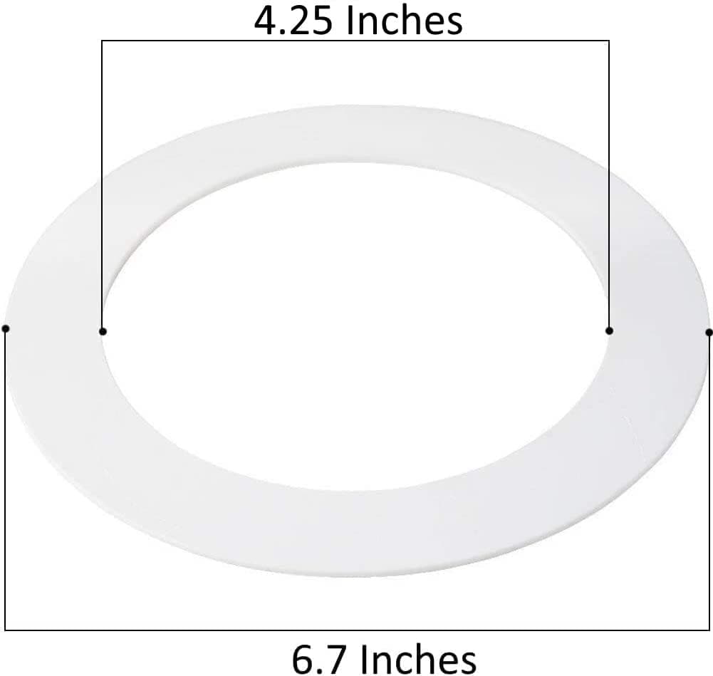 6 Pack Gloss White Goof Trim Ring for 4" Inch Recessed Can Lighting Down Light, Outer Diameter 6.7 Inches, Inner Diameter 4.2 Inches thumbnail 3