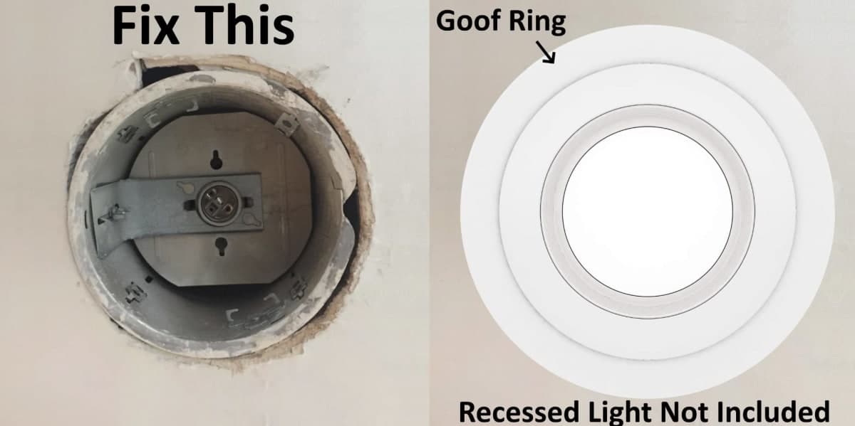 6 Pack Gloss White Goof Trim Ring for 4" Inch Recessed Can Lighting Down Light, Outer Diameter 6.7 Inches, Inner Diameter 4.2 Inches thumbnail 5