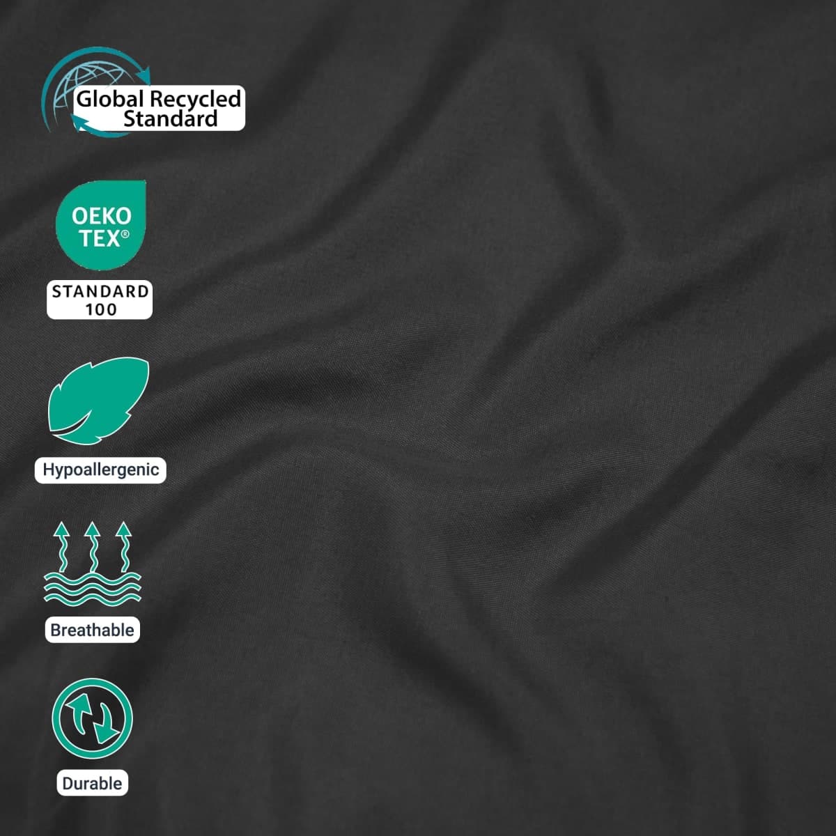 ZPECC Bulk Flat Sheets Only King Size 6 Pack, Easy Sort Top Bed Sheet by Color-Coded Hem Threads, Soft Durable Brushed Microfiber Fabric Hotel Airb&bs Essentials for Hosts, 105"x102", Black thumbnail 4