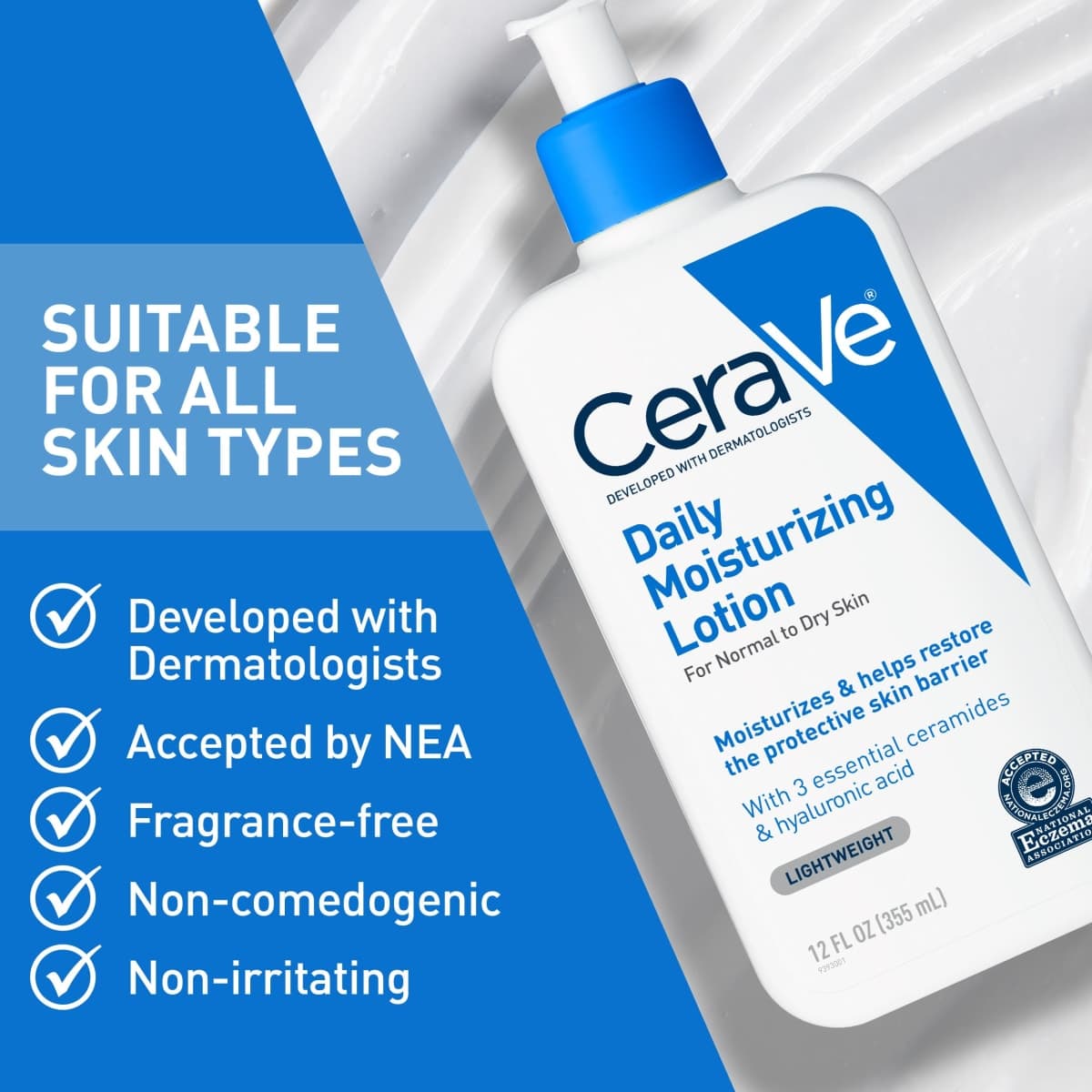 CeraVe Daily Moisturizing Lotion | 19 Ounce | Face & Body Lotion for Dry Skin with Hyaluronic Acid | Fragrance Free thumbnail 5