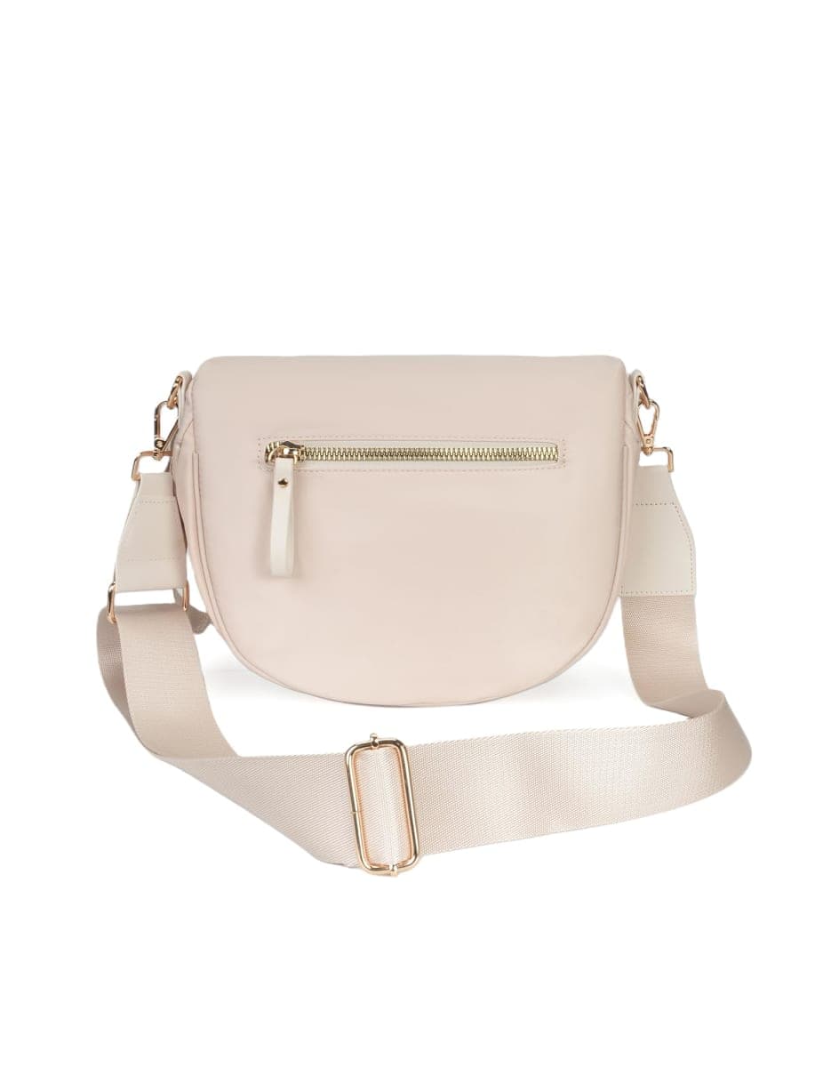 FEIBOON Spacious Nylon Crossbody Bag Bum Bag Handbags Wallets Purses Trendy Shoulder Bag for Women, Beige, Fashion thumbnail 3