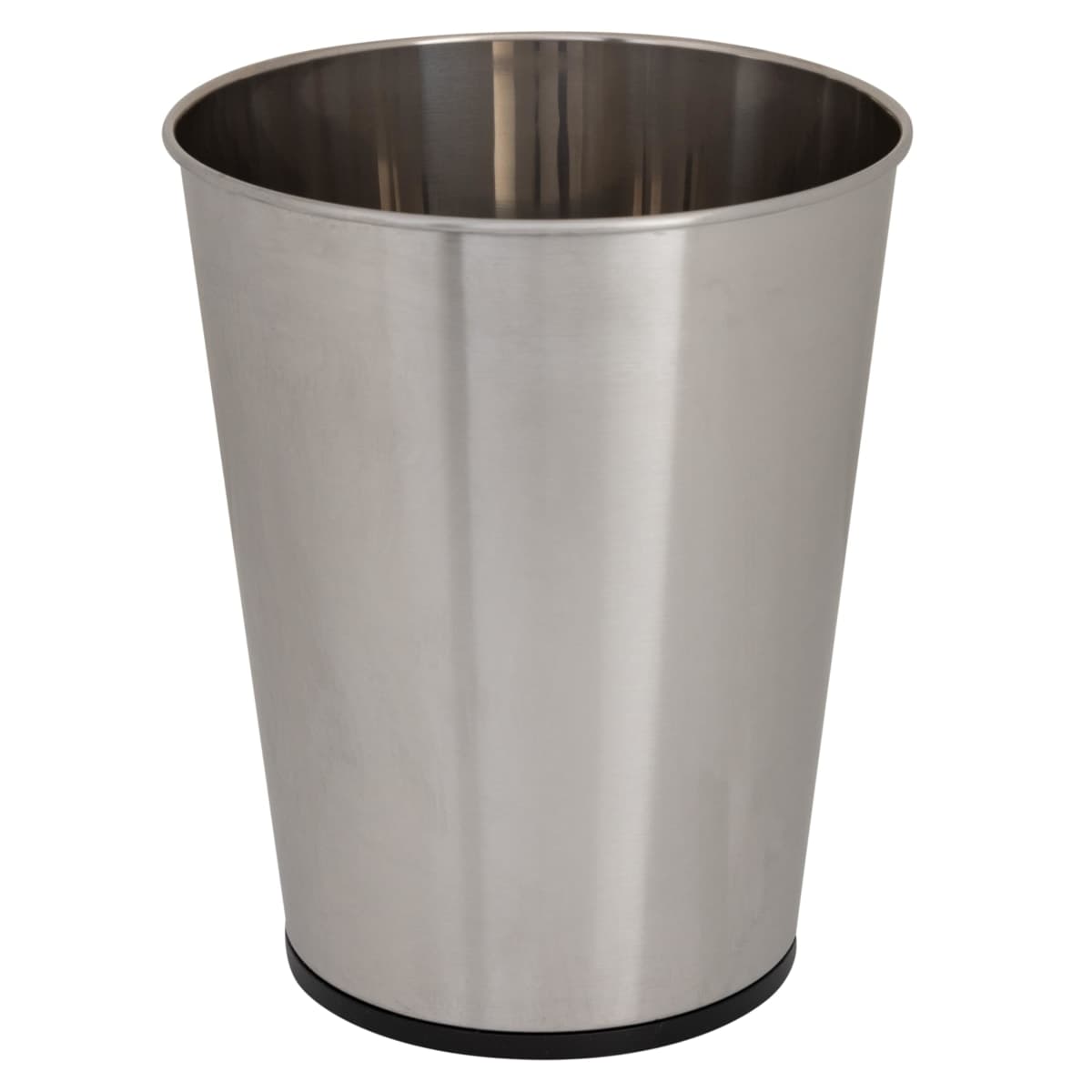 Bath Bliss 5 Liter Small Wastebasket | Round Open Top | Trash Can | Bathroom | Bedroom | Kitchen | Office | Dorm | Disposal Waste Bin | Garbage | Stainless Steel — image 1