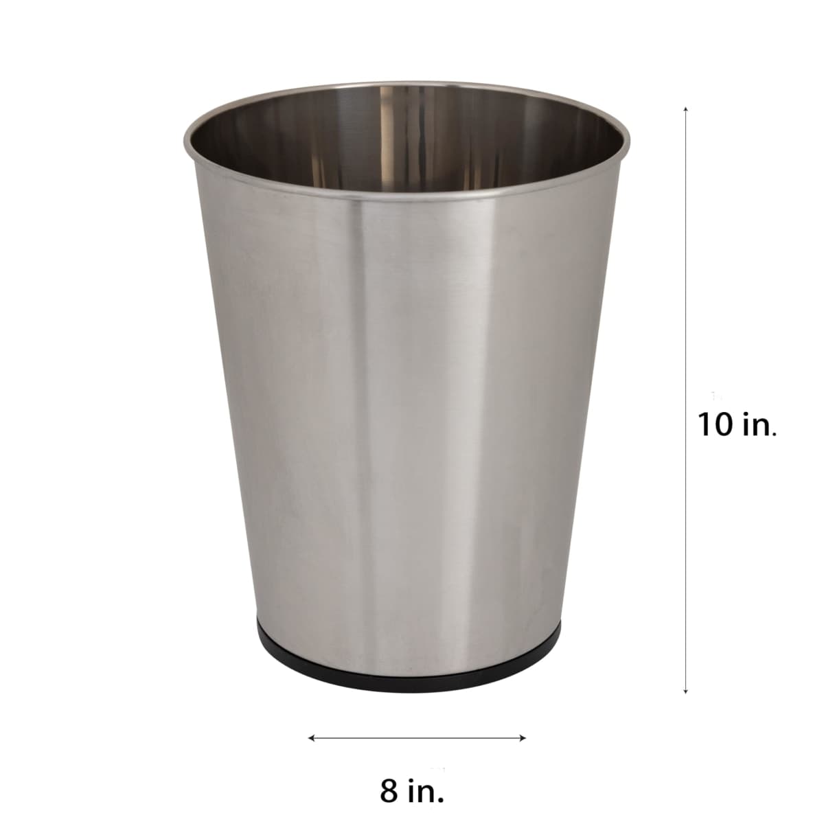 Bath Bliss 5 Liter Small Wastebasket | Round Open Top | Trash Can | Bathroom | Bedroom | Kitchen | Office | Dorm | Disposal Waste Bin | Garbage | Stainless Steel thumbnail 3