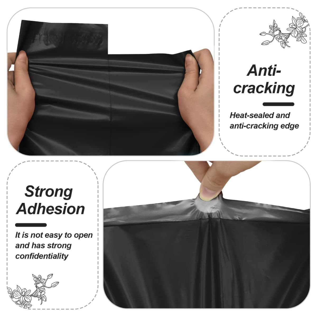 JinRuiKJ Thank You Poly Mailer 10x13 Inch 100 PCS, Shipping Bags for Clothing, Packaging Bags for Small Business, Strong Adhensive, Waterproof and Tear-Resistant Mailing Envelopes, Black thumbnail 4