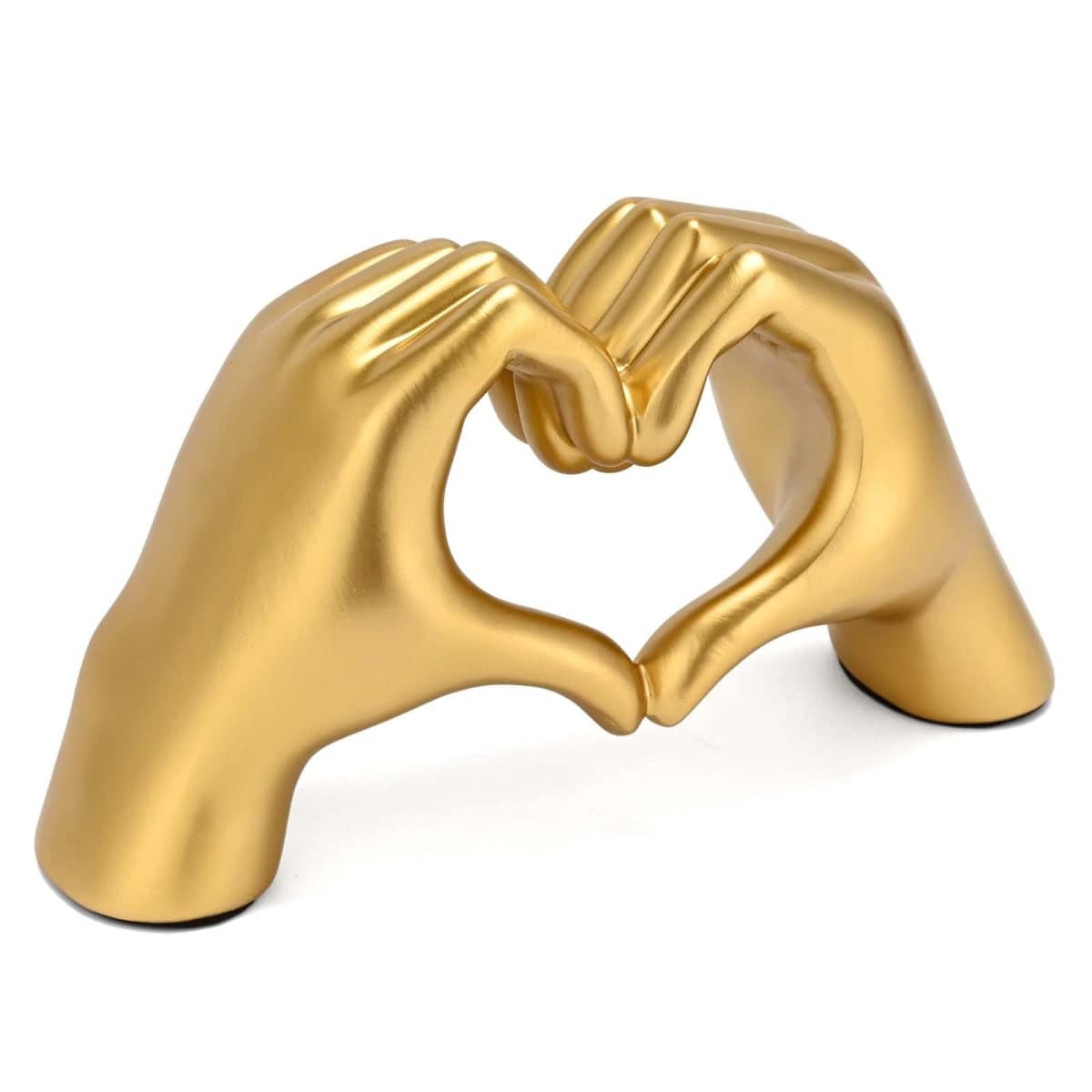 Heart Hands Sculpture Gold Resin Home Decor Heart Decorations Modern Love Finger Statue for Living Room, Shelf Table Vanity Entryway DéCor (Gold)