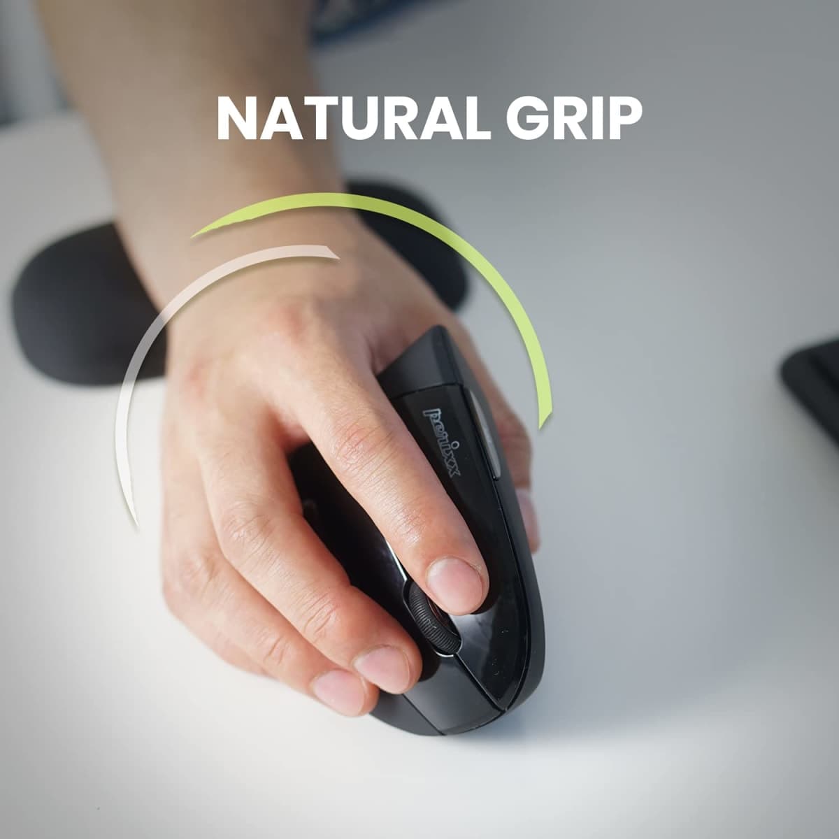 Perixx PERIMICE-713 Wireless Ergonomic Vertical Mouse - 800/1200/1600 DPI - Right Handed - Recommended with RSI User thumbnail 4