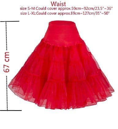 WOWBRIDAL Women's Vintage 50s Rockabilly Petticoat 25.59" Length Tutu Underskirt, Yellow, XX-Large thumbnail 3