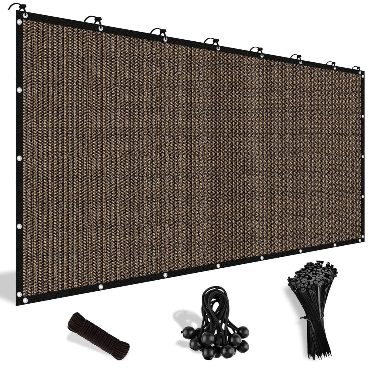 Shade&Beyond 90% Sun Shade Cloth with Grommets, 10X12 FT Pergola Shade Cover Canopy, Mesh Tarp Sun Screens for Patio, Outdoor, Garden, Backyard, Mocha — image 1