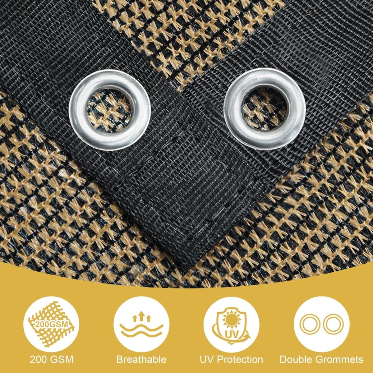 Shade&Beyond 90% Sun Shade Cloth with Grommets, 10X12 FT Pergola Shade Cover Canopy, Mesh Tarp Sun Screens for Patio, Outdoor, Garden, Backyard, Mocha thumbnail 5