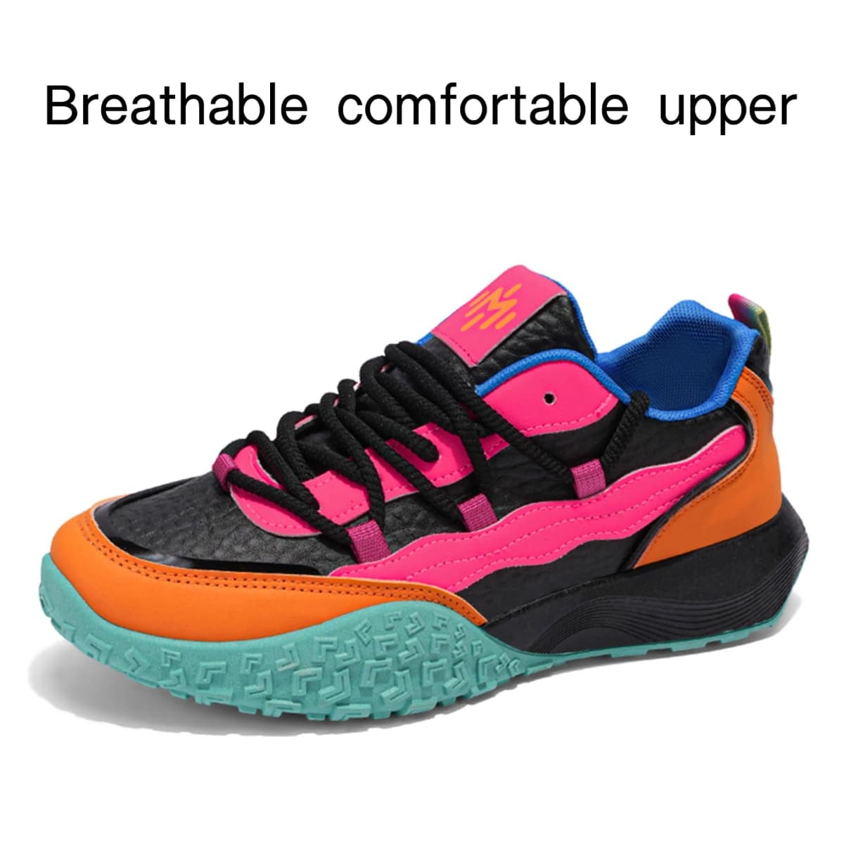 MODME Chunky Sneakers for Women & Men - Fashion Athletic Walking Shoes Unique Color Block Design |Comfortable & Stylish, Black, 10.5 Women/9.5 Men thumbnail 2