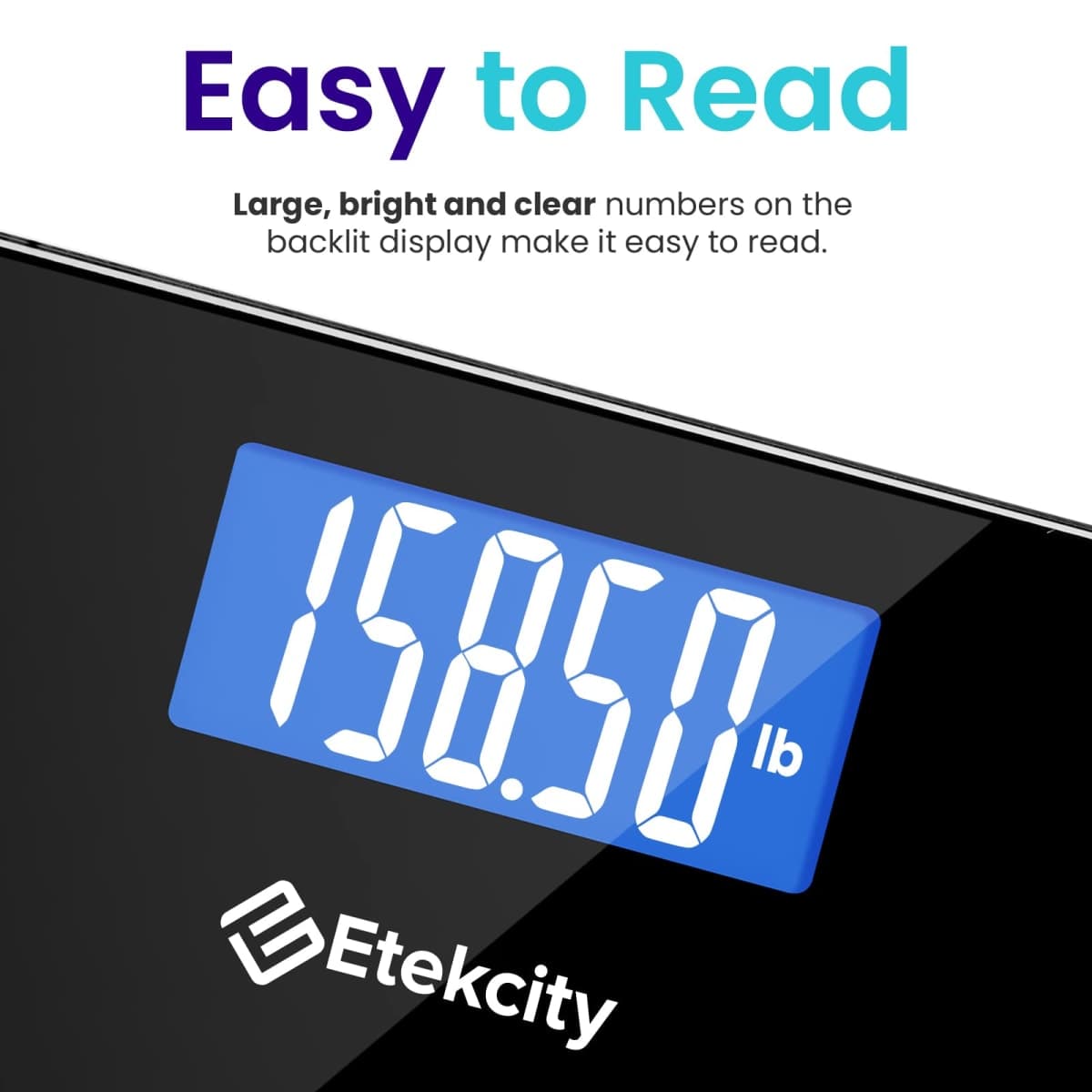 Etekcity Digital Body Weight Bathroom Scale with Step-On Technology, 400 lb, Elegant Black thumbnail 3