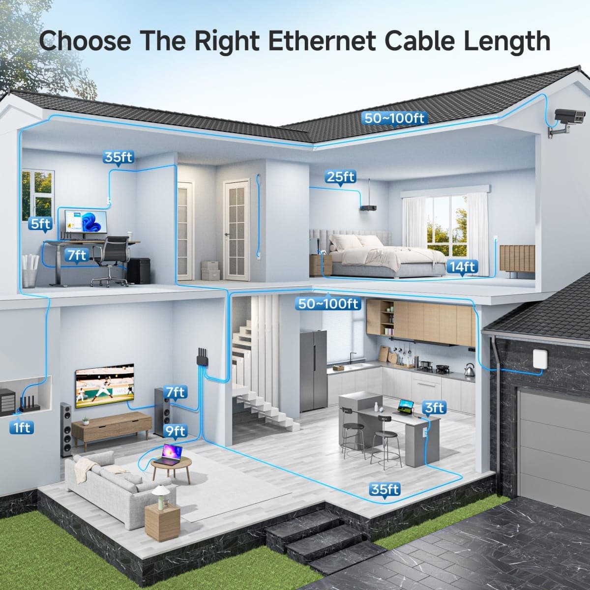 Cable Matters 10Gbps Snagless Cat 6 Ethernet Cable 25 ft (Cat 6 Cable, Cat6 Cable, Internet Cable, Network Cable) in Black - Available 20ft - 150ft in Length thumbnail 5