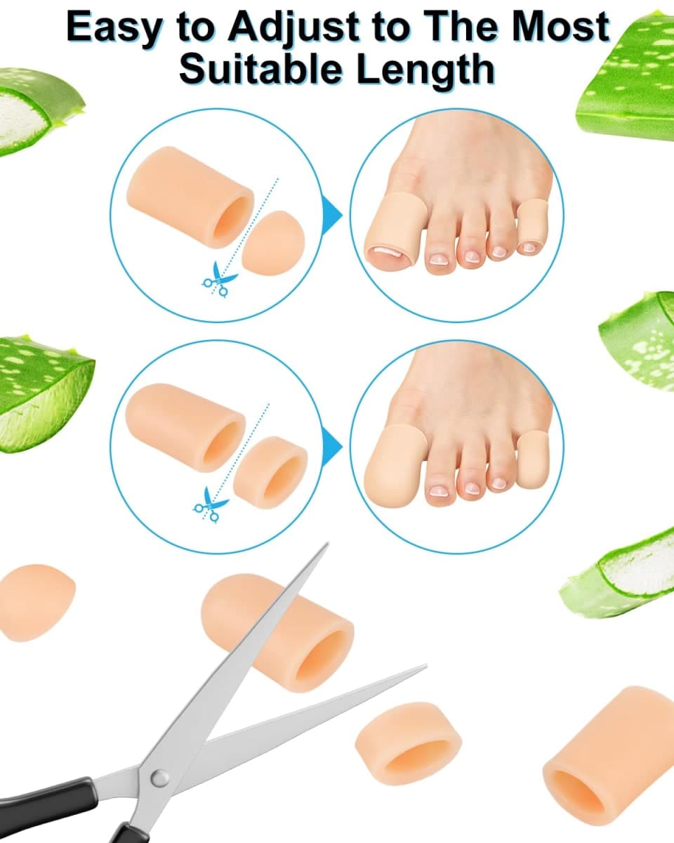 DLMDLM 6 Pcs Gel Toe Cap Small Pinky Toe Protectors, Silicone Toe Covers Corn Pads for Women and Men Feet, Provides Relief from Missing or Ingrown Toenails, Hammer Toes, Blisters (Beige, Small) thumbnail 5