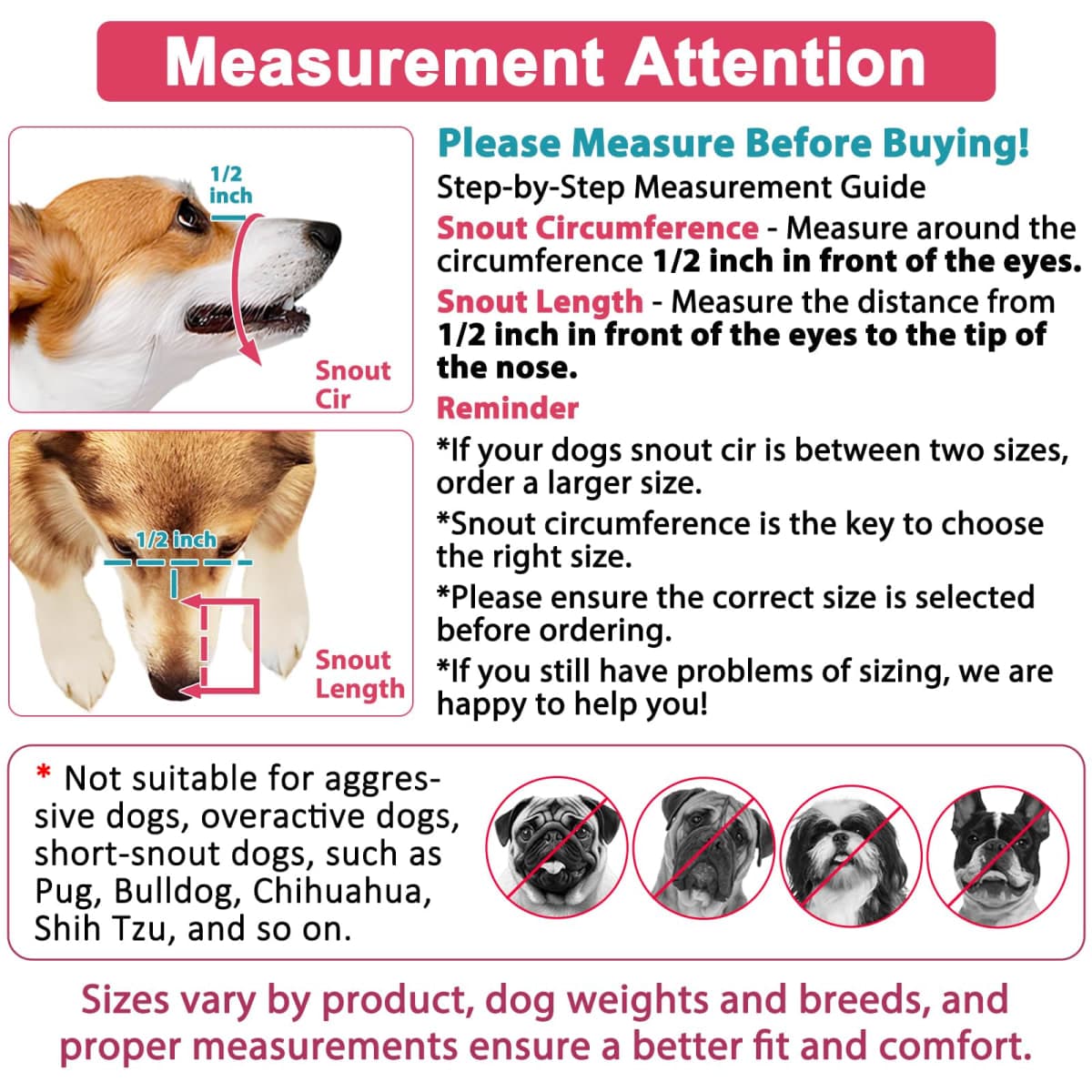LUCKYPAW Dog Muzzle Anti Biting Barking and Chewing with Comfortable Mesh Soft Fabric and Adjustable Strap, Suitable for Small, Medium and Large Dogs(Red Trim,S) thumbnail 3