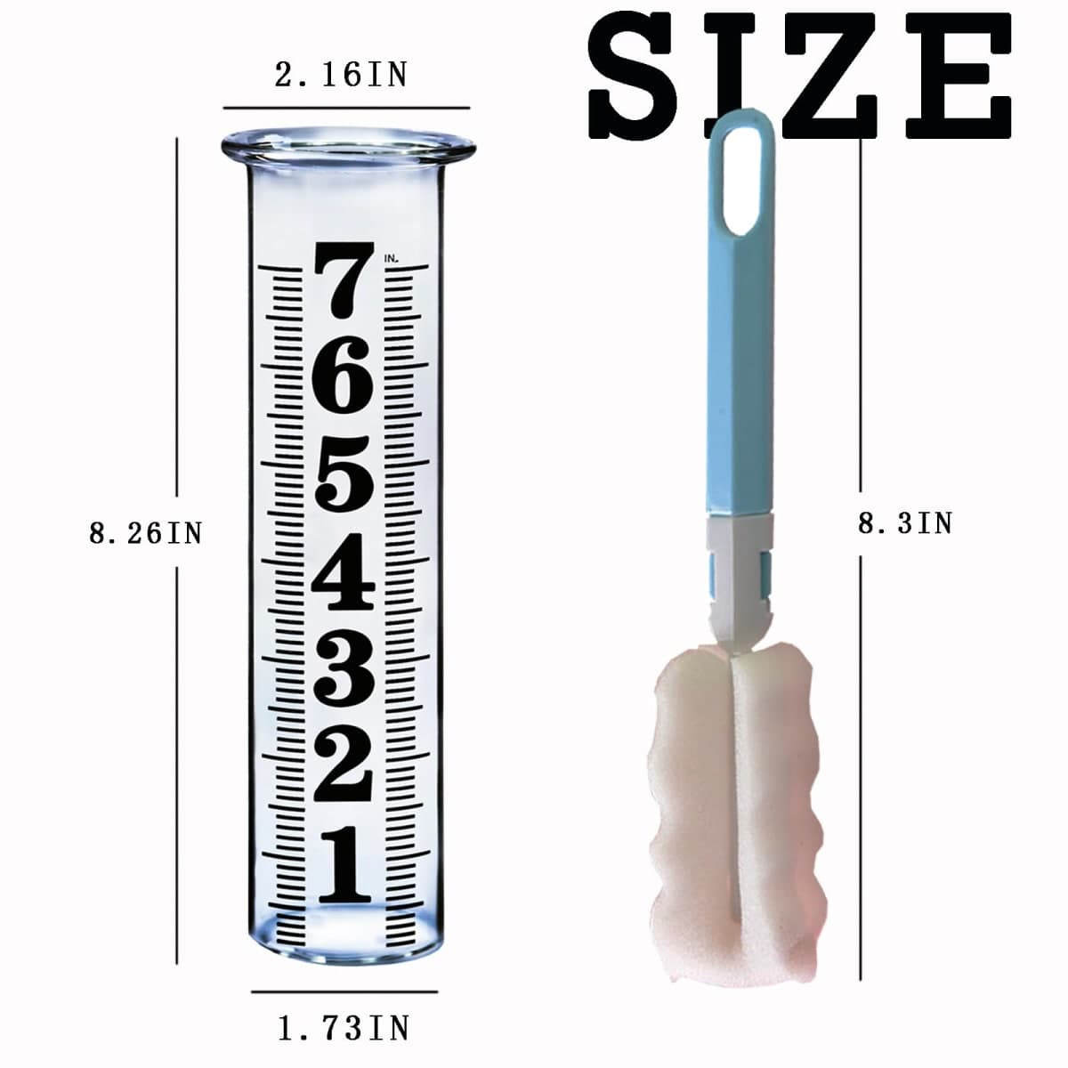 7 Inch Plastic Rain Gauge Replacement Tube, Upgrade Freeze Proof Outdoor Plastic Rain Gauges Replacement Tube for Garden Yard Home, Crack Resistance Tube Best pcs Tubes with 1 Clean Brush thumbnail 4