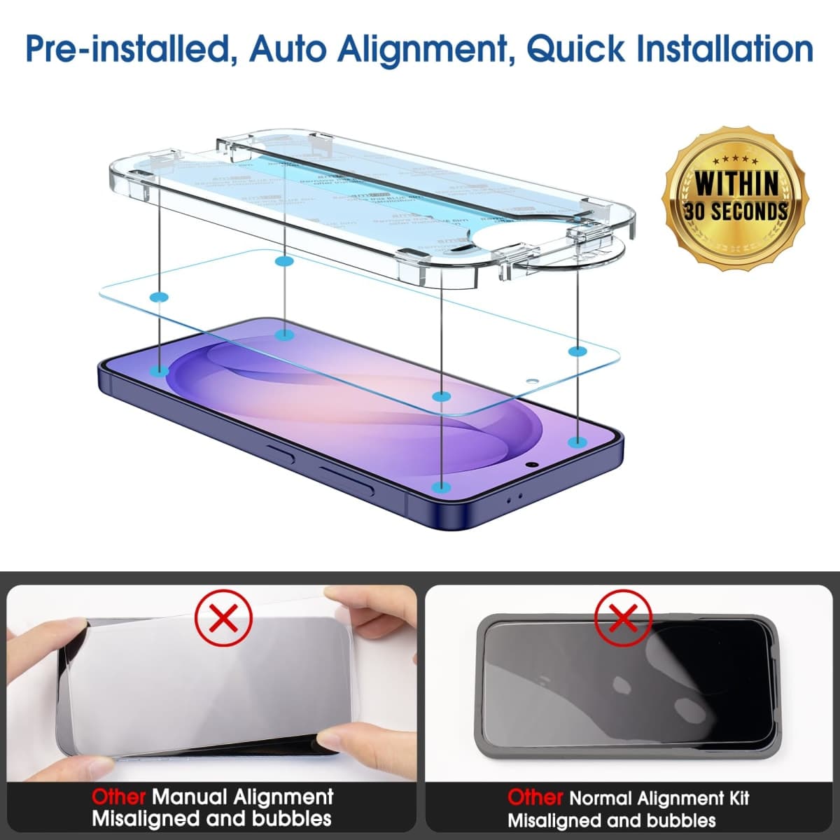 amFilm OneTouch for Samsung Galaxy S26 Ultra 6.9'' 2026 Screen Protector thumbnail 3
