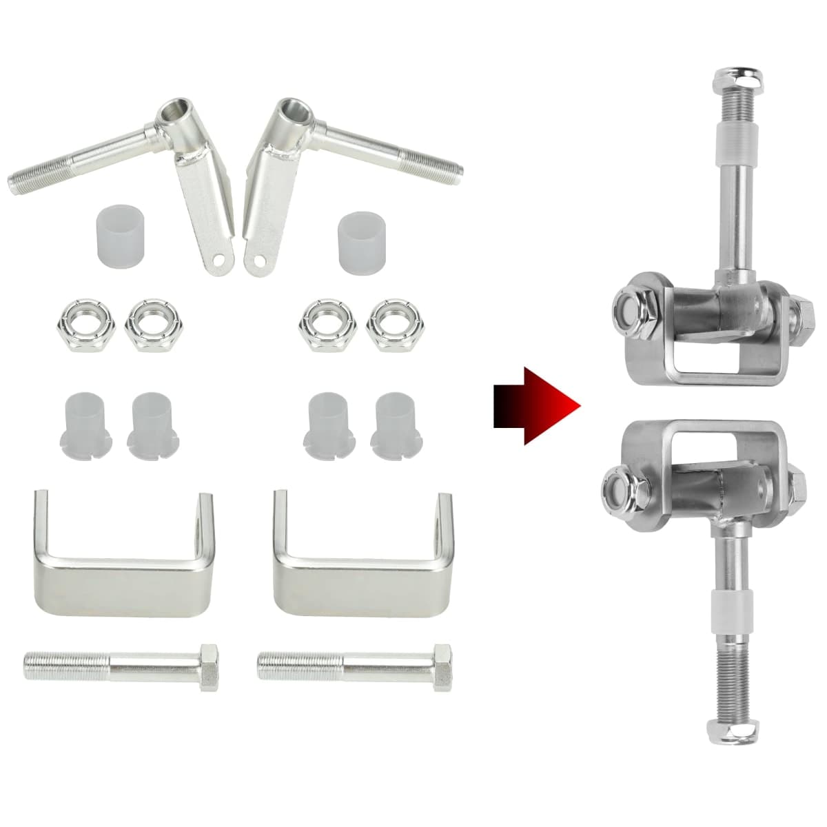 GREHUA Right Left Steering Spindle Bracket Set 5/8" Axle Kingpin 4-1/2" Long 2PCS for 212cc 196cc 6.5hp 13hp 15hp 420cc 301cc Manco Azusa Yerf-Dog Go Kart Cart Replacement Parts Accessories Heavy duty thumbnail 4