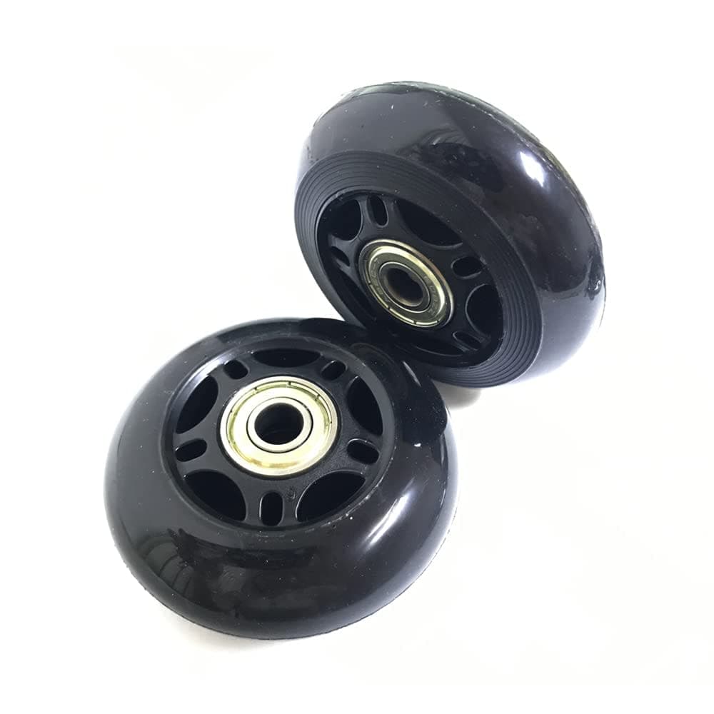 LOTOWELZON 2pcs Luggage Suitcase Replacement Wheels, 80mm Rubber Inline Roller Skate Wheels with 8mm(0.31") ABEC-7 608ZZ Bearings Repair Kits (Black, OD80xW24mm/3.15" x0.94) thumbnail 5