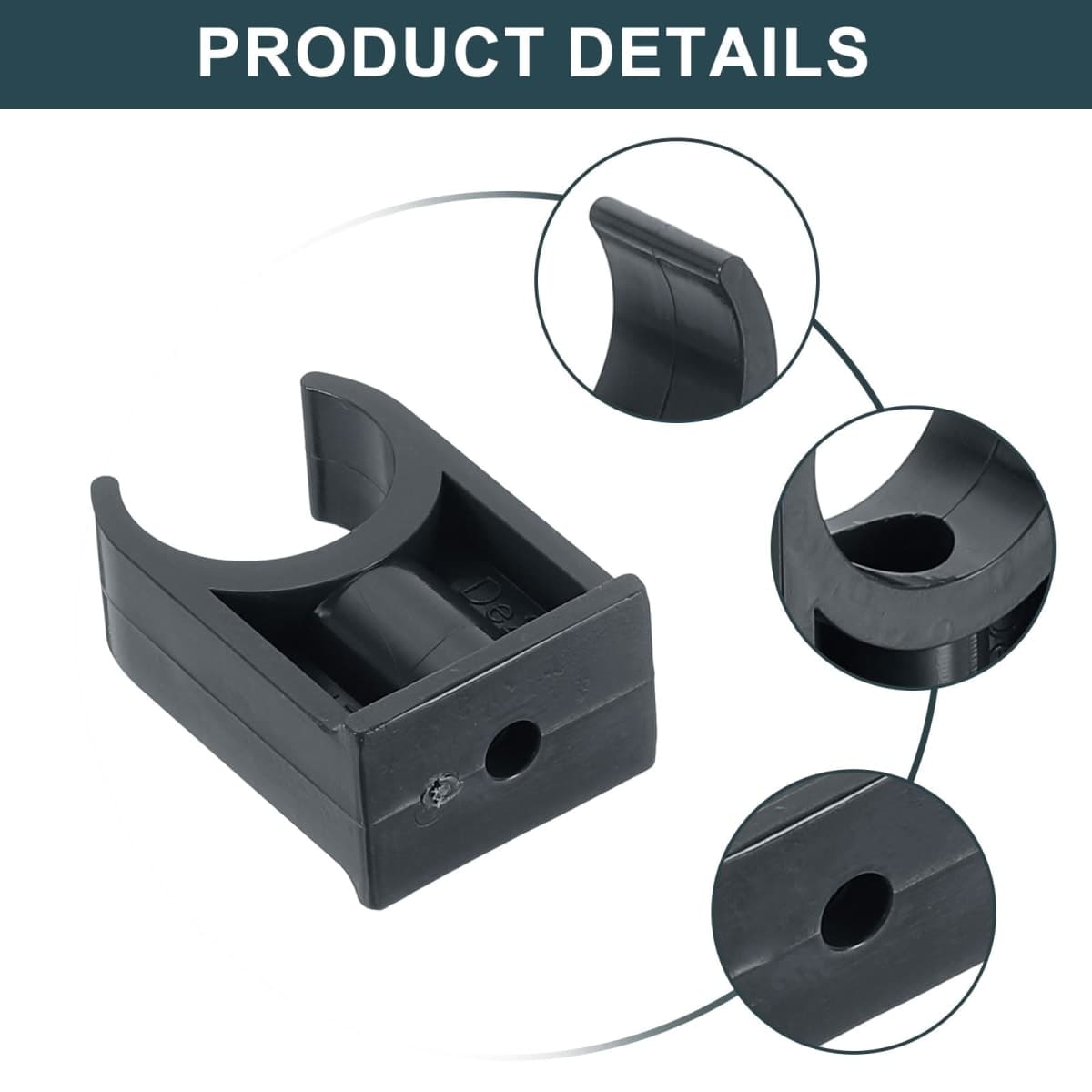 uxcell 20Pcs PVC Water Pipe Clamps Clips, U-Shaped Tubing Hose Buckles, Irrigation Tube Holder for 20mm OD for TV Trays Tubing Hose Hanger Support Tubing, Black thumbnail 3