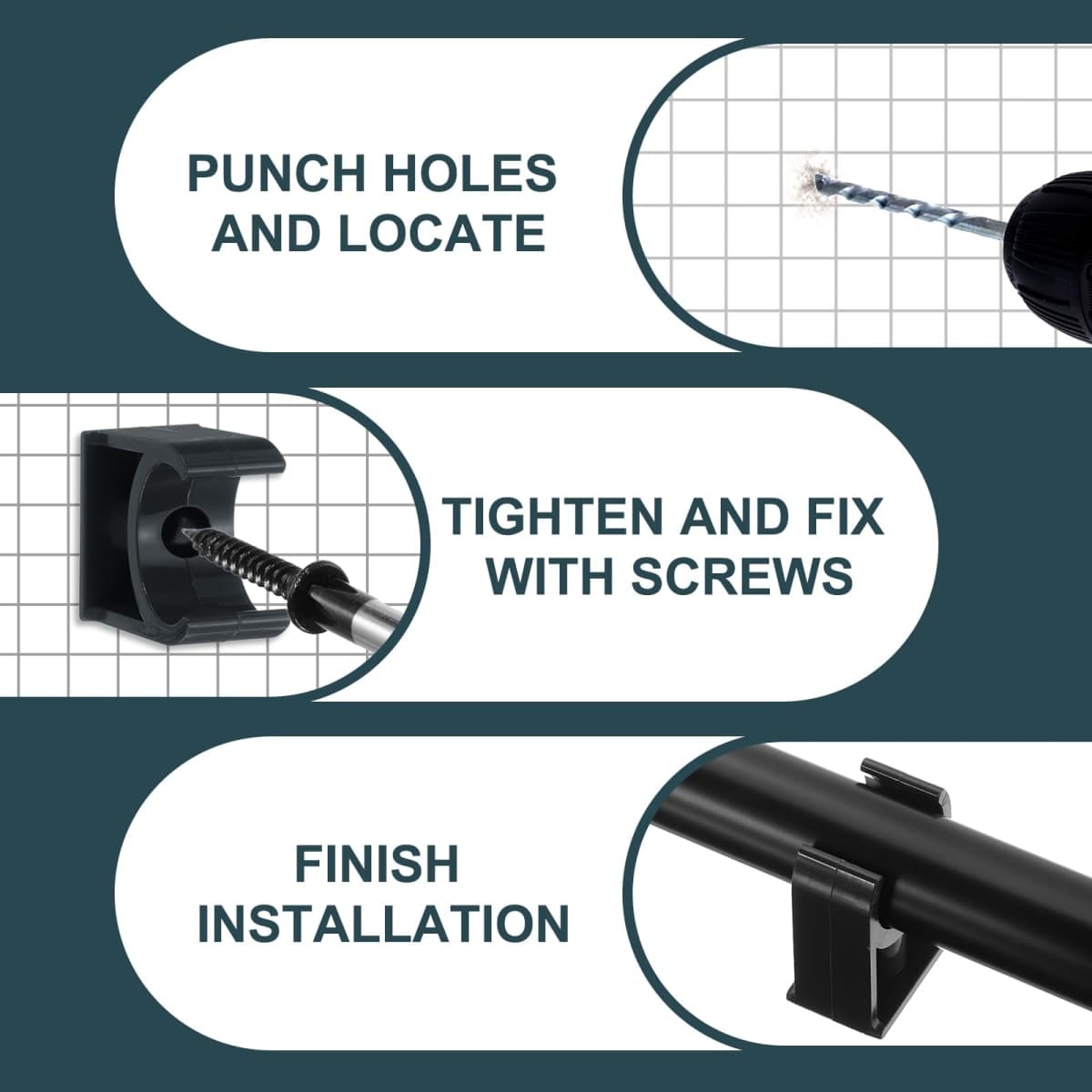 uxcell 20Pcs PVC Water Pipe Clamps Clips, U-Shaped Tubing Hose Buckles, Irrigation Tube Holder for 20mm OD for TV Trays Tubing Hose Hanger Support Tubing, Black thumbnail 4