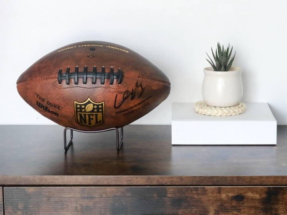 HillSpring Metal Football Display Stand, Base Holder for Basketball, Bowling, Soccer, Volleyball, Rugby and Other Autographed Balls thumbnail 5