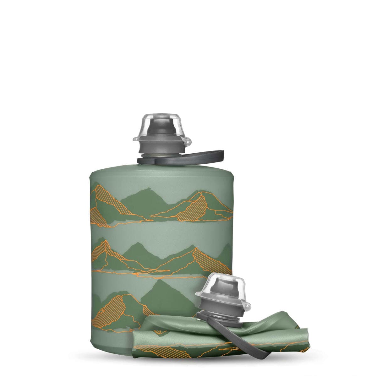 HydraPak Stow - Collapsible Backpacking Water Bottle (500ml) - BPA Free, Ultra Light, Spill-Proof Twist Cap - MTN Sutro Green — image 1