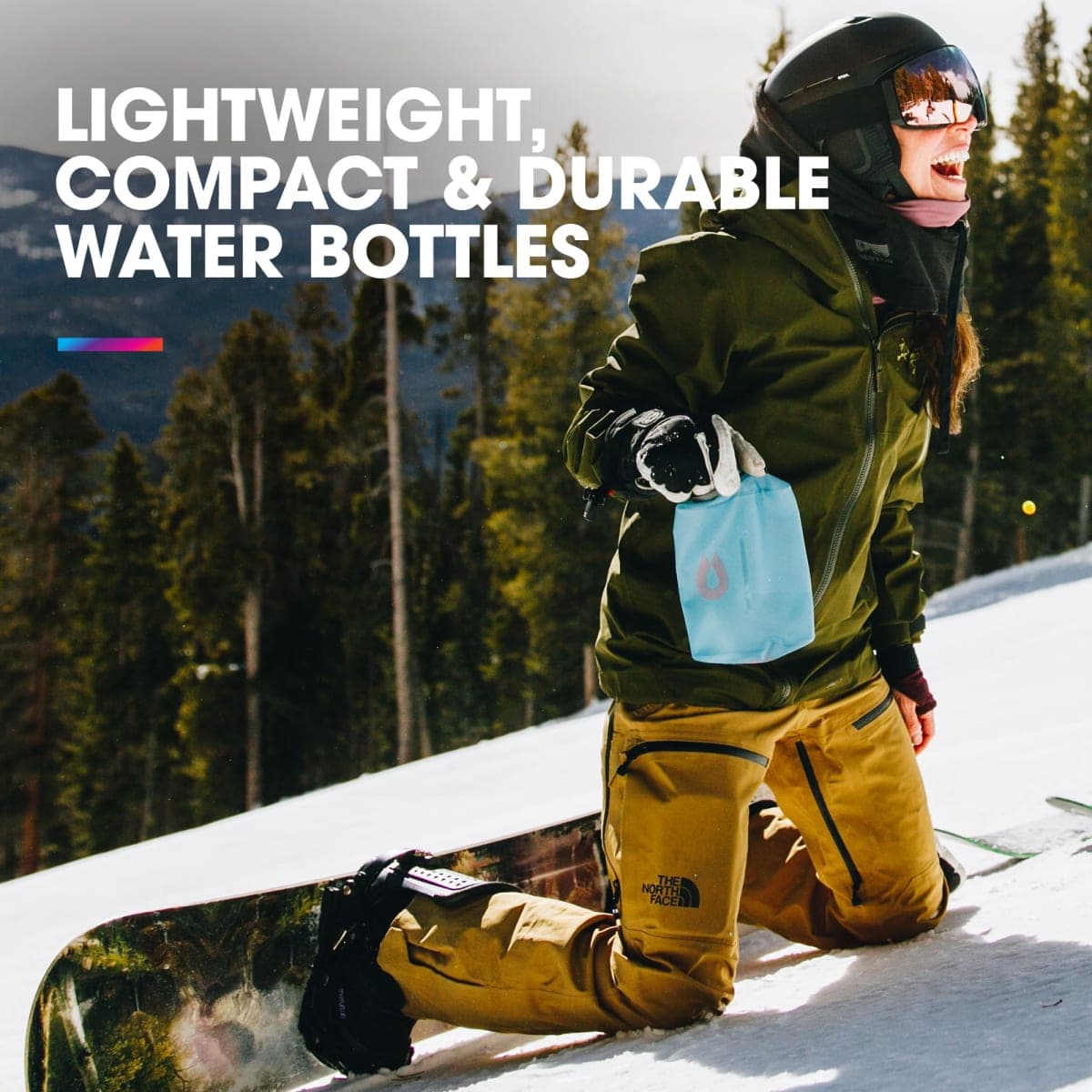 HydraPak Stow - Collapsible Backpacking Water Bottle (500ml) - BPA Free, Ultra Light, Spill-Proof Twist Cap - MTN Sutro Green thumbnail 2