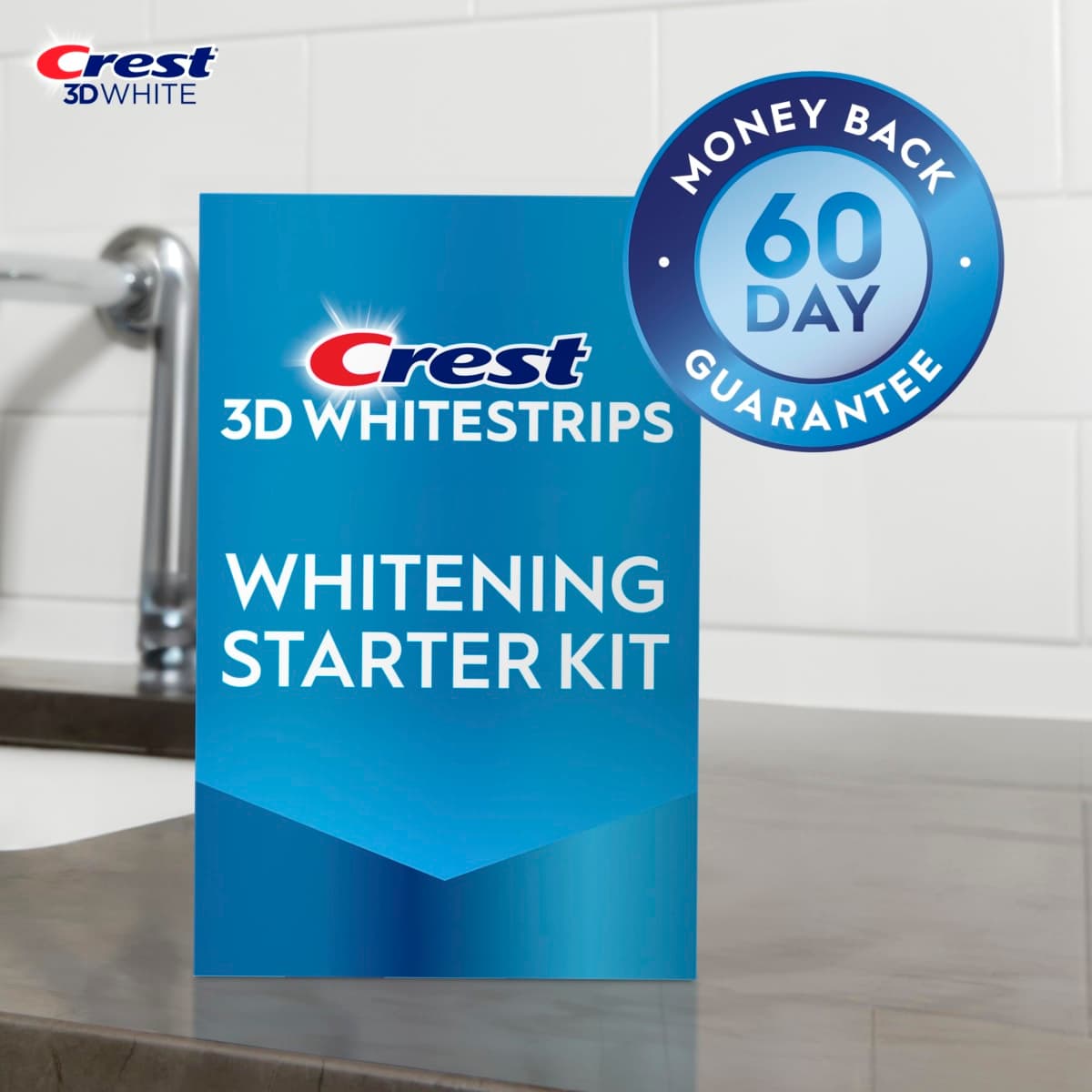 Crest 3D Whitestrips Whitening Starter Kit – Teeth Whitening Kit, 10 Treatments, Each with 1 Upper/1Lower, 20 Strips – Crest 3DWhite Teeth Whitening Strips thumbnail 2