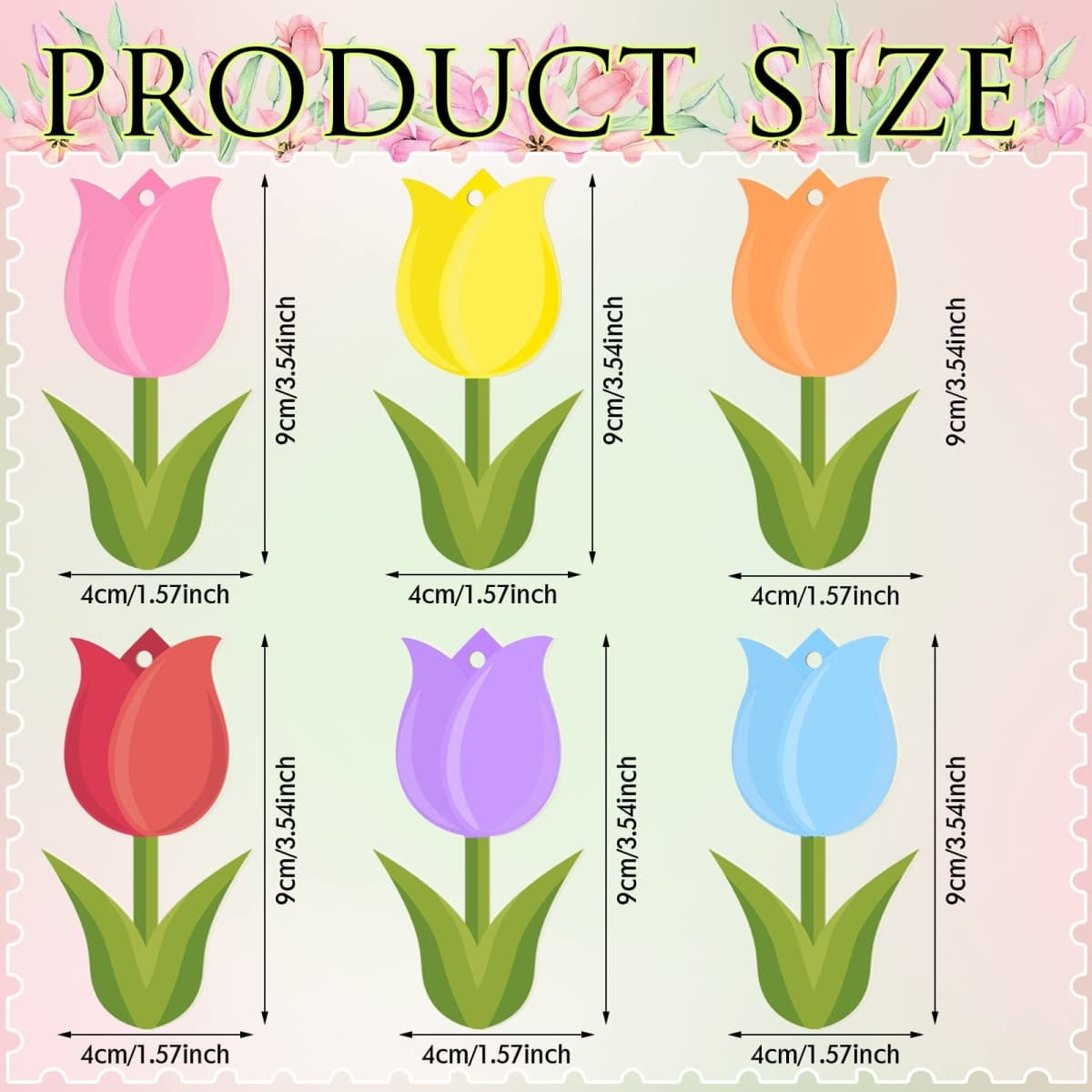 36 Pieces Spring Flower Ornaments Spring Tree Ornaments Easter Wood Tulip Hanging Ornaments Spring Gnome Decorations for Home Colorful Flower Ornaments for Small Tree Spring DIY Craft (Tulip) thumbnail 3