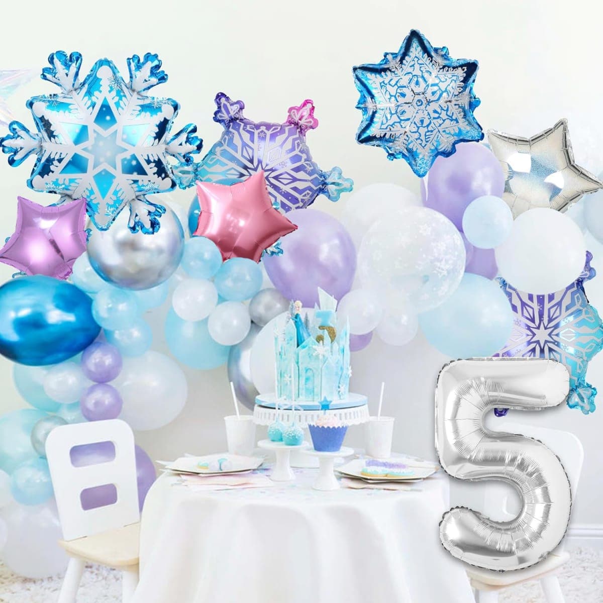 3rd Birthday Girl Helium Balloons - Silver Pink - 40" - Pack of 7 thumbnail 3