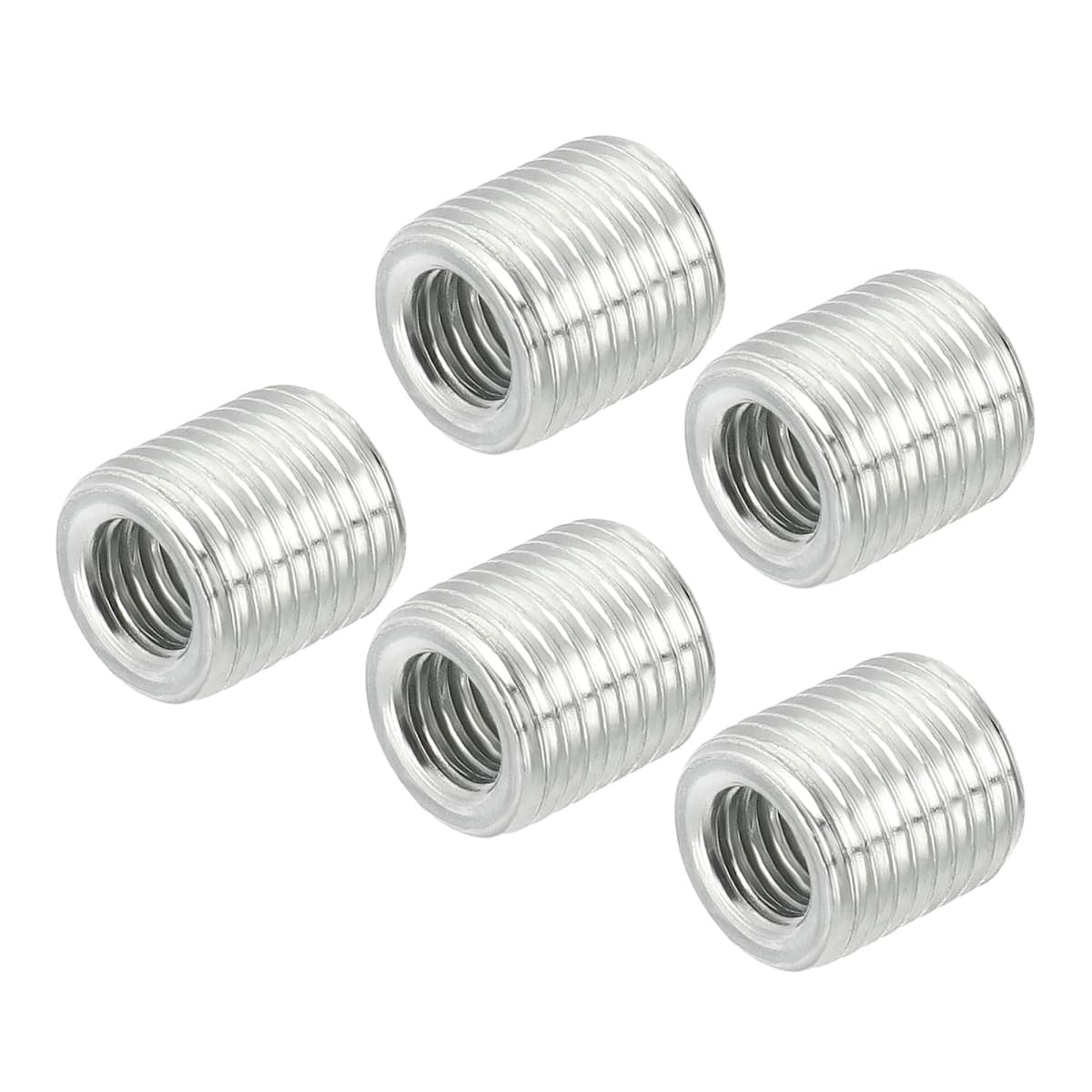 MECCANIXITY Thread Reducing Nuts Insert M10 Male to M6 Female Adapters 10mm Long Pipe Fitting Conversion Sleeve Reducer, Pack of 5