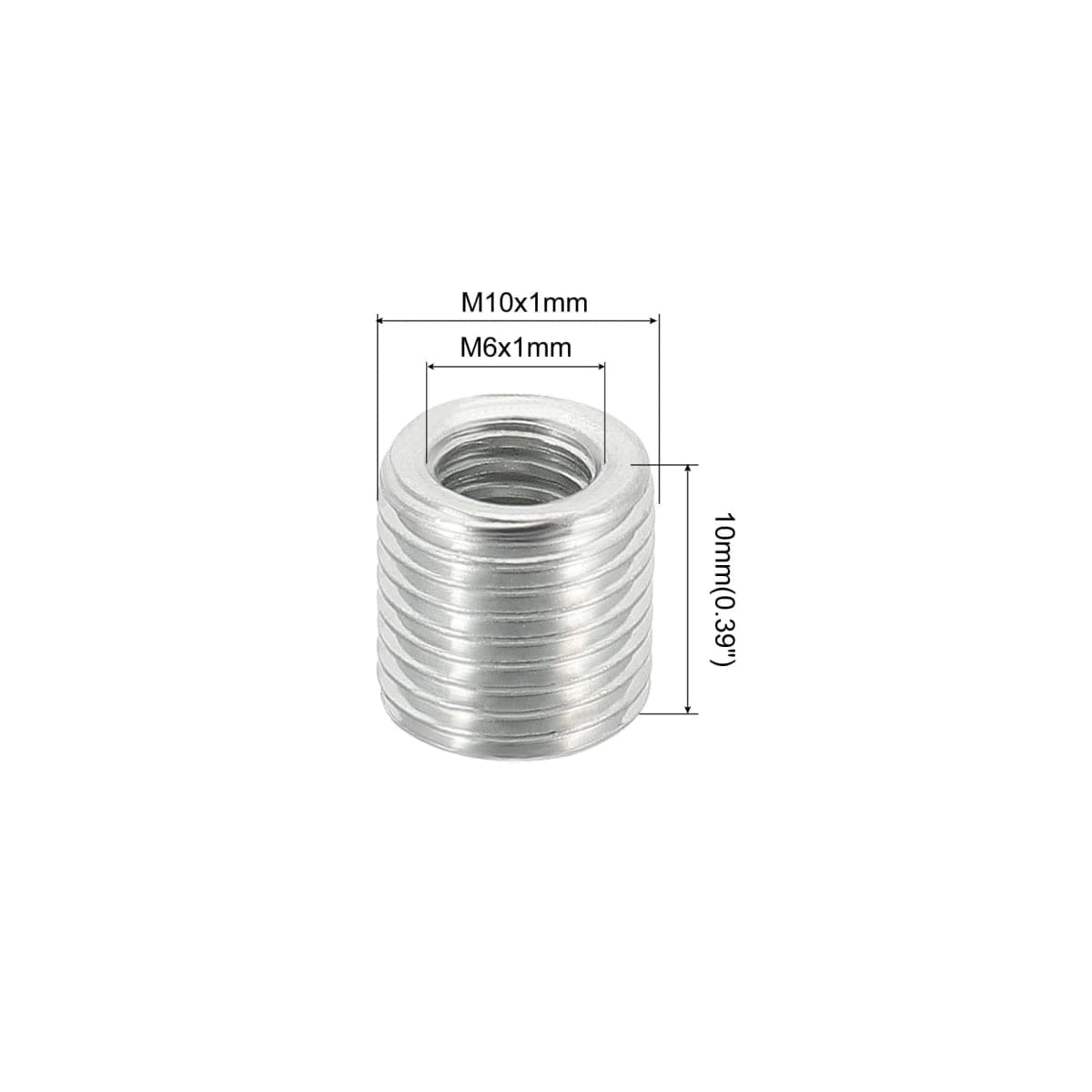 MECCANIXITY Thread Reducing Nuts Insert M10 Male to M6 Female Adapters 10mm Long Pipe Fitting Conversion Sleeve Reducer, Pack of 5 thumbnail 2