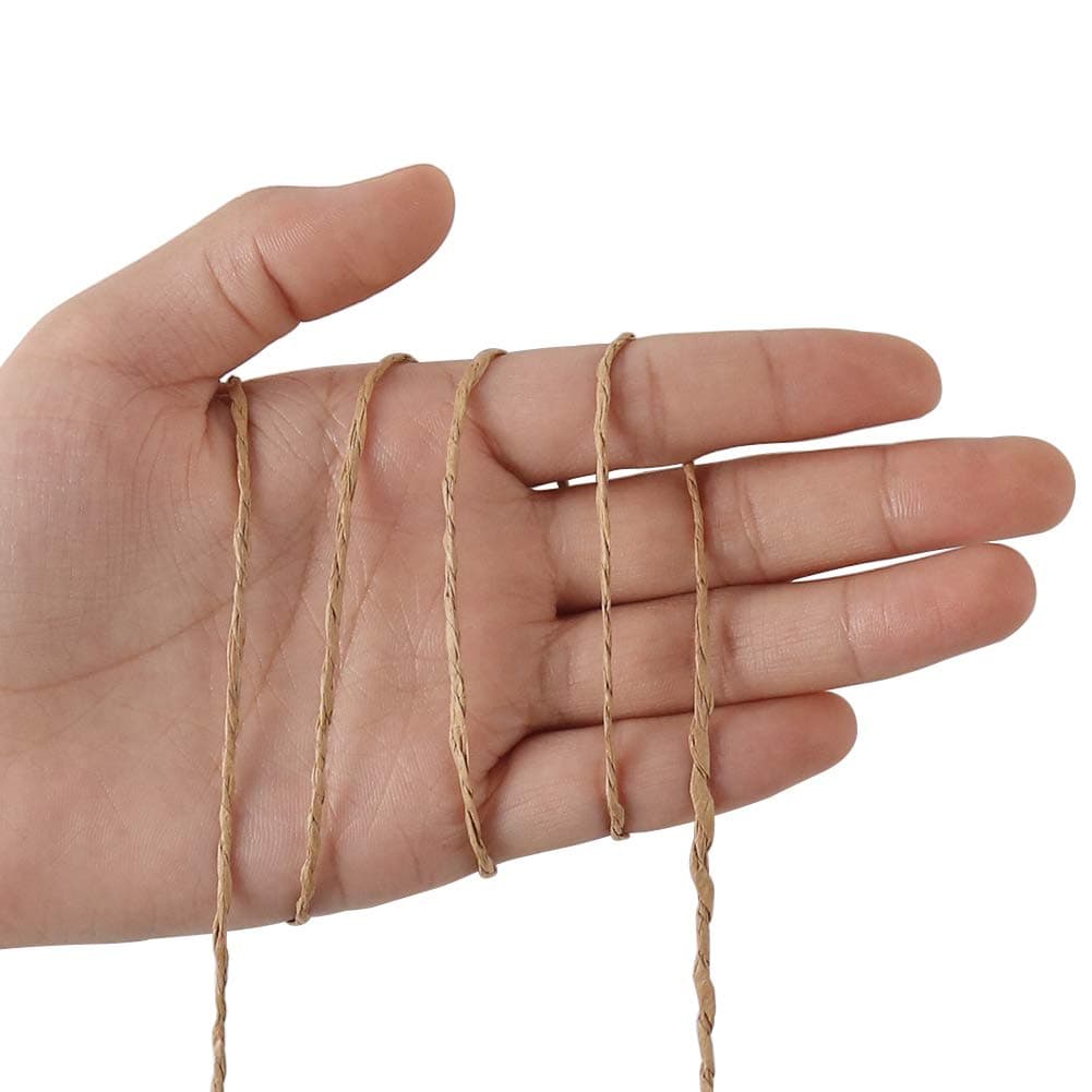 Tenn Well Natural Paper String, 100 Meters 2mm Twisted Craft Raffia Paper Ribbon for Gift Wrapping, Crafting, Packing, Crocheting thumbnail 2