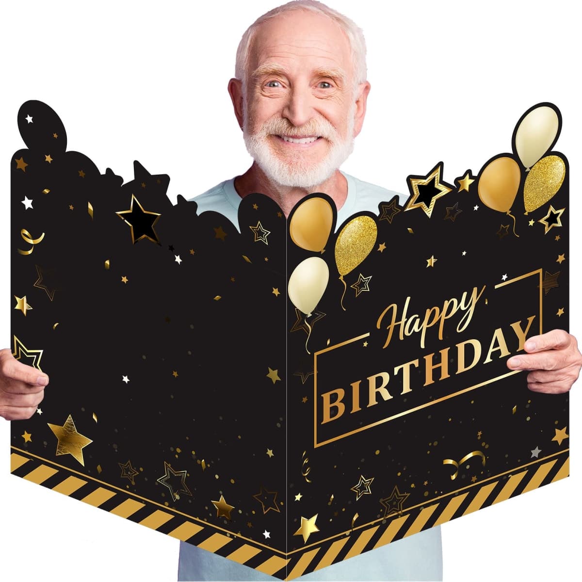 Tiamon Large Greeting Card 25 x 16 Inch Giant Guest Book Jumbo Happy Birthday Card Big Oversize Plastic Custom Guest Book for Women Men Party Decorations(Birthday Theme) — image 1