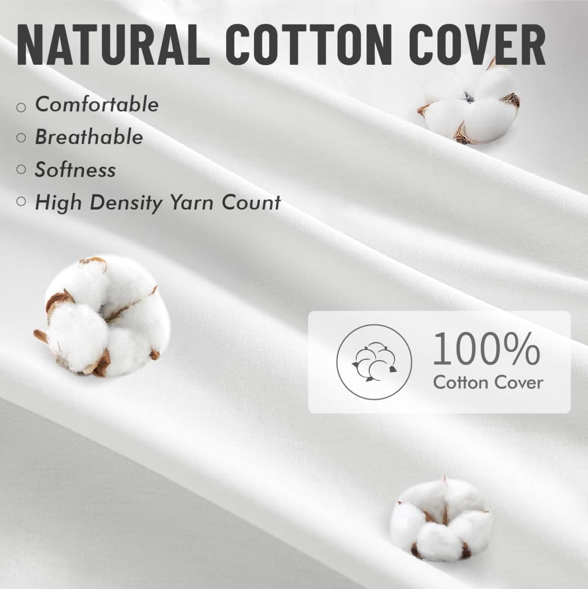 MIULEE 18x18 Pillow Inserts,Set of 2 100% Virgin Microfiber with Cotton Cover Throw Pillows for Couch Sofa and Bed thumbnail 4