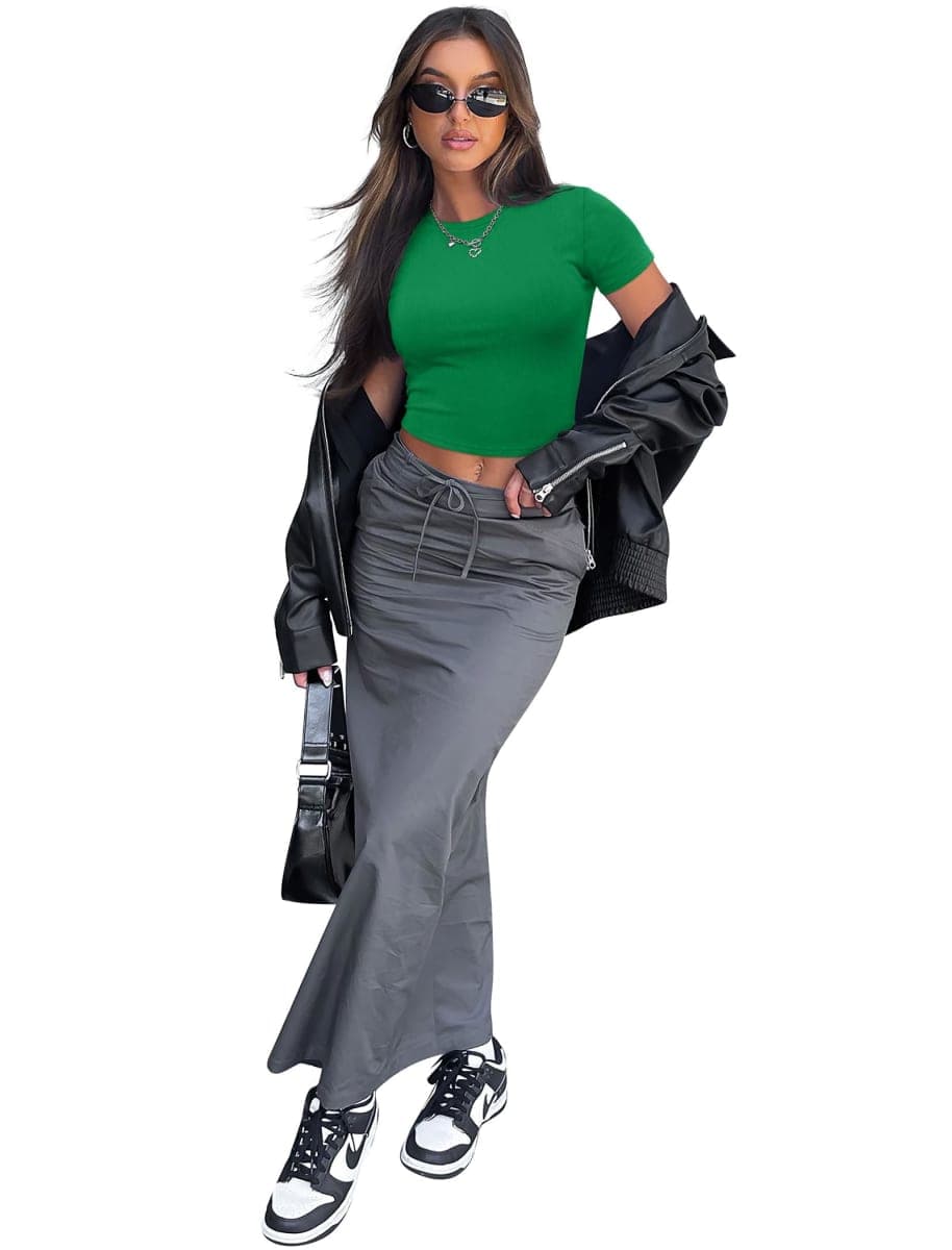 SAMPEEL Tshirts for Women Tops Fashion, K-green, Medium thumbnail 4